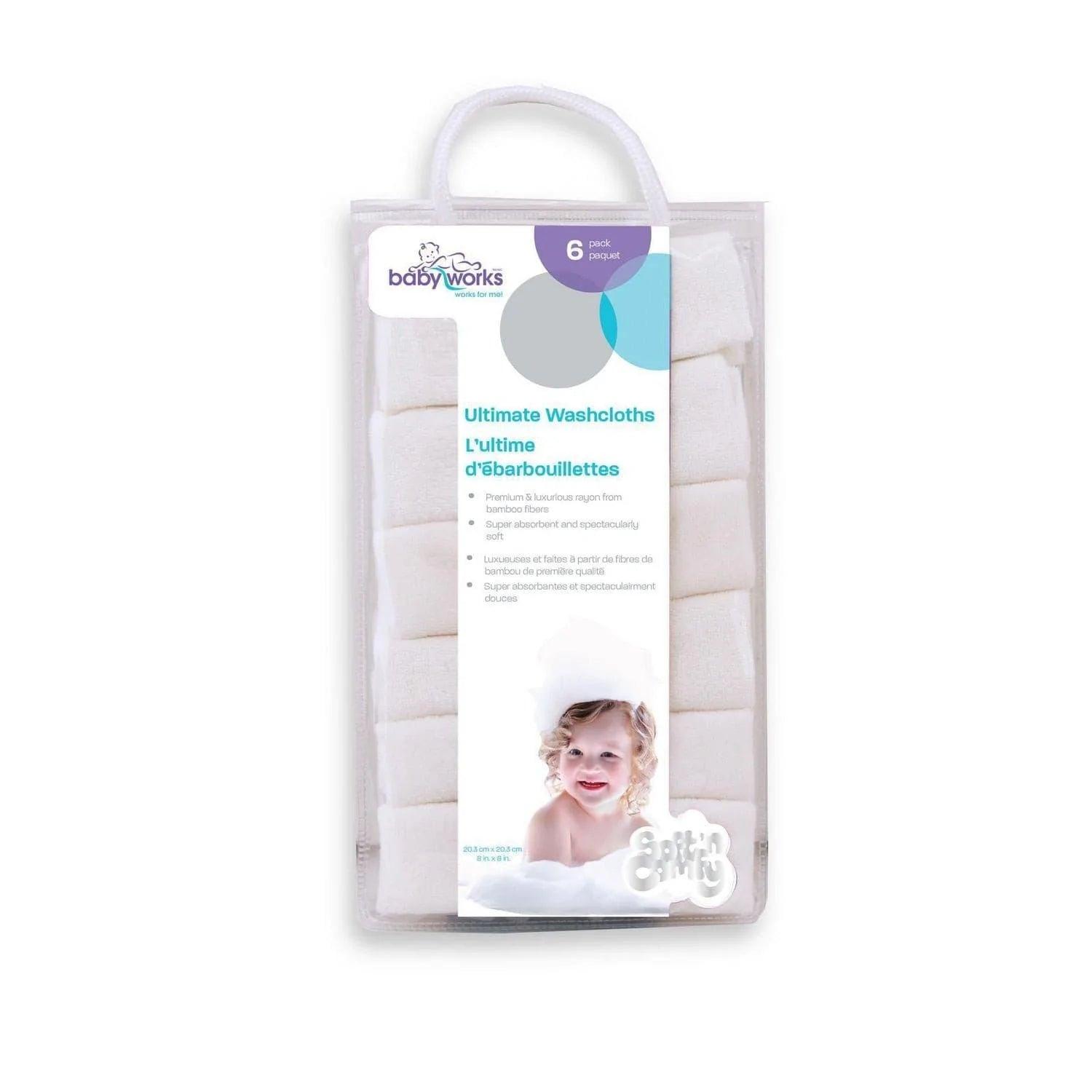 **Soft Bamboo Baby Washcloths - 6 Pack Ultra Absorbent & Gentle for Newborns, Infants & Toddlers - Perfect for Bath Time, Diaper Changes & Sensitive Skin Care**
