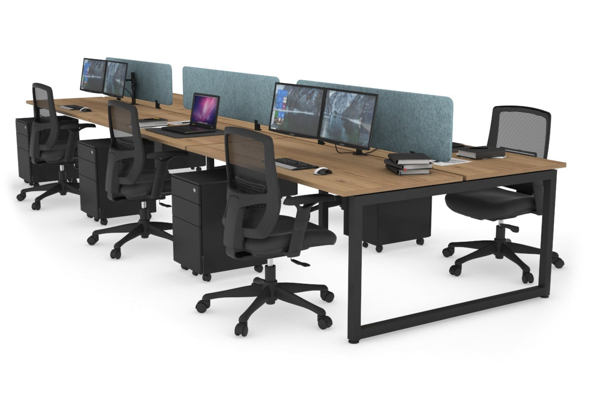 Quadro Loop Legs 6-Person Office Workstation Desk [1800L x 700W] - Modern Collaborative Workspace Solution for Team Projects & Open Office Layouts