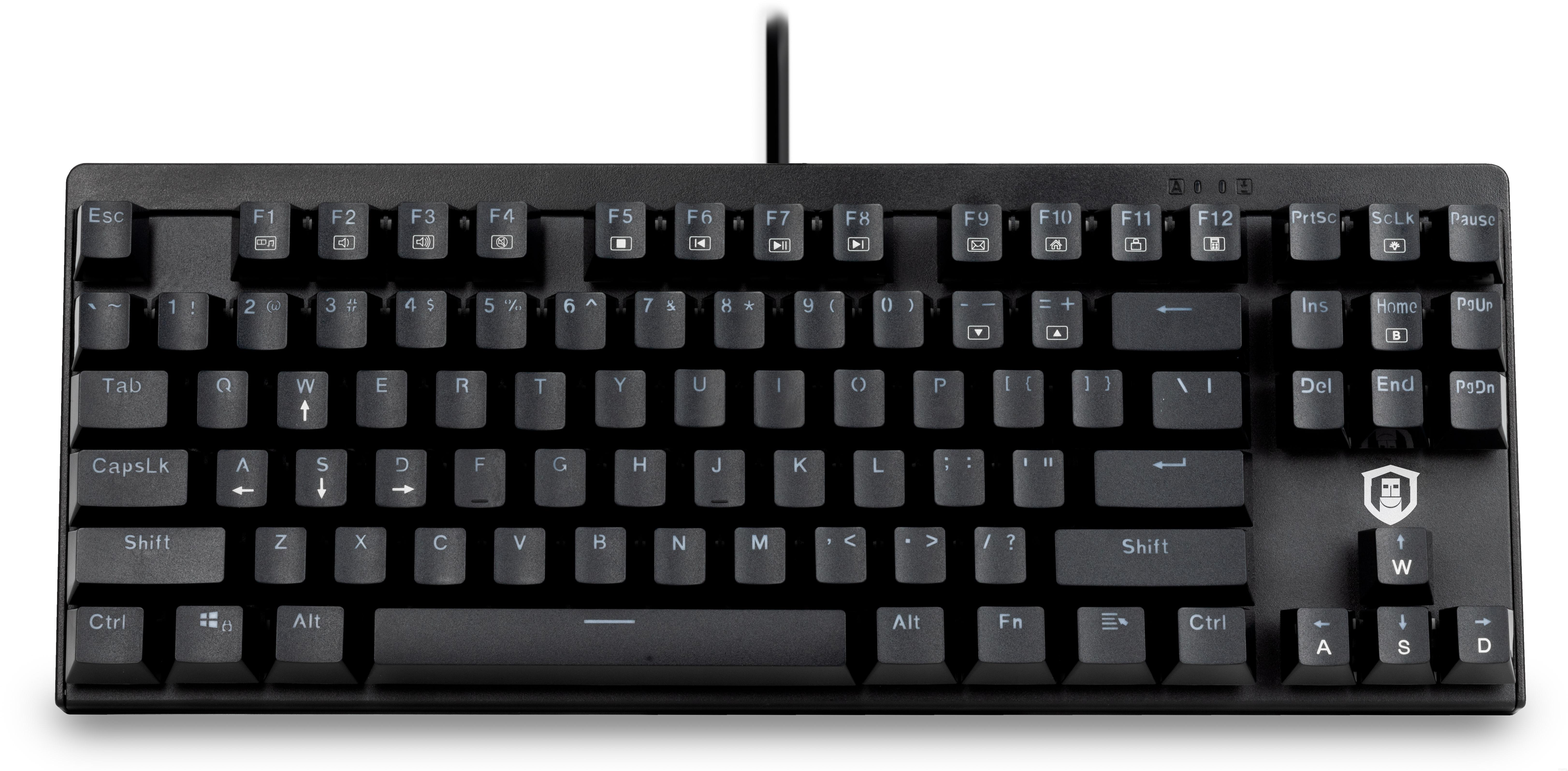 Plugable 87-Key Compact Mechanical Keyboard with Blue Switches - Gaming & Typing for PC, Mac, Laptop - Home & Office Use