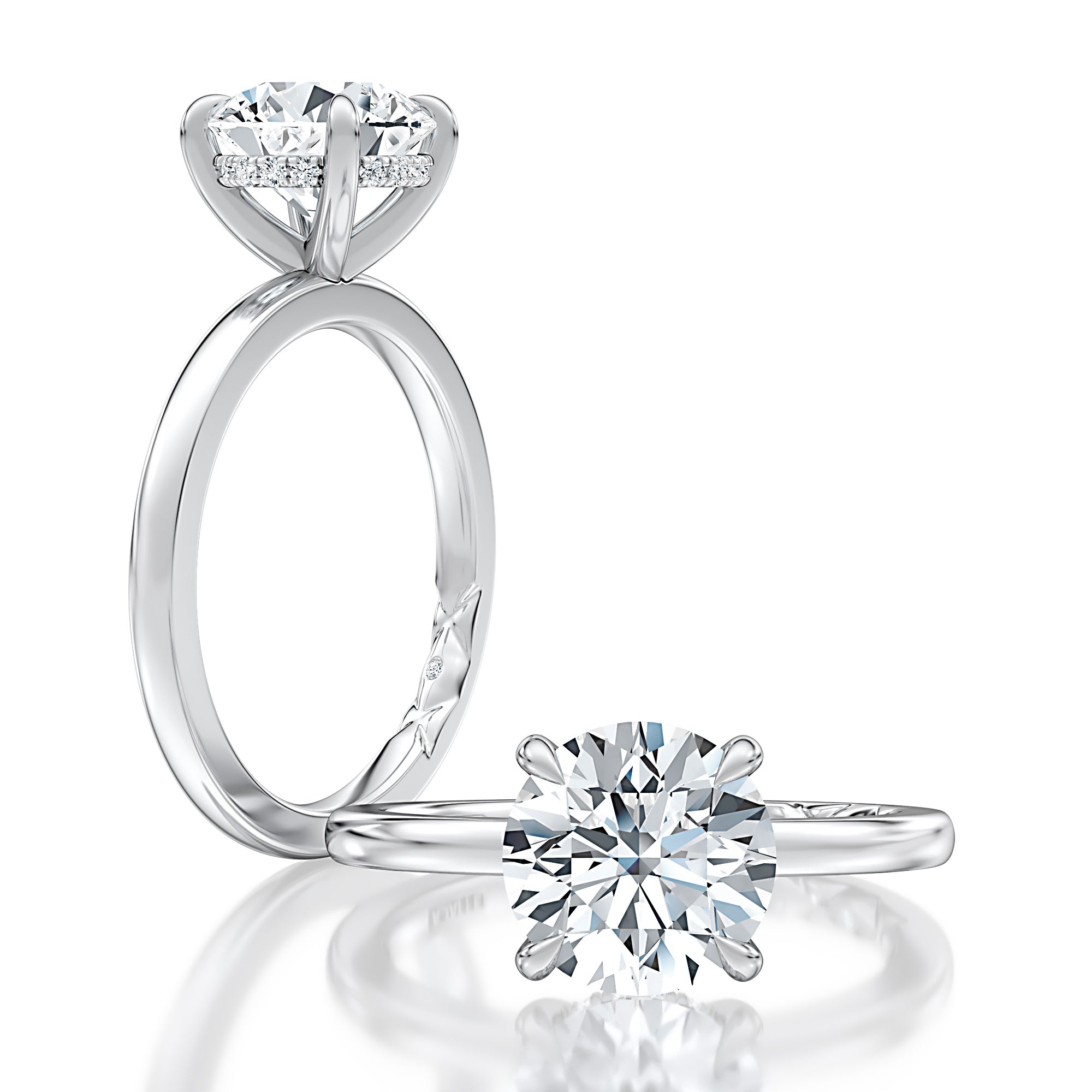 Classic Four Prong Round Cut Solitaire Diamond Engagement Ring - 14K White Gold Wedding Band for Women - Perfect for Proposals, Anniversaries & Romantic Occasions