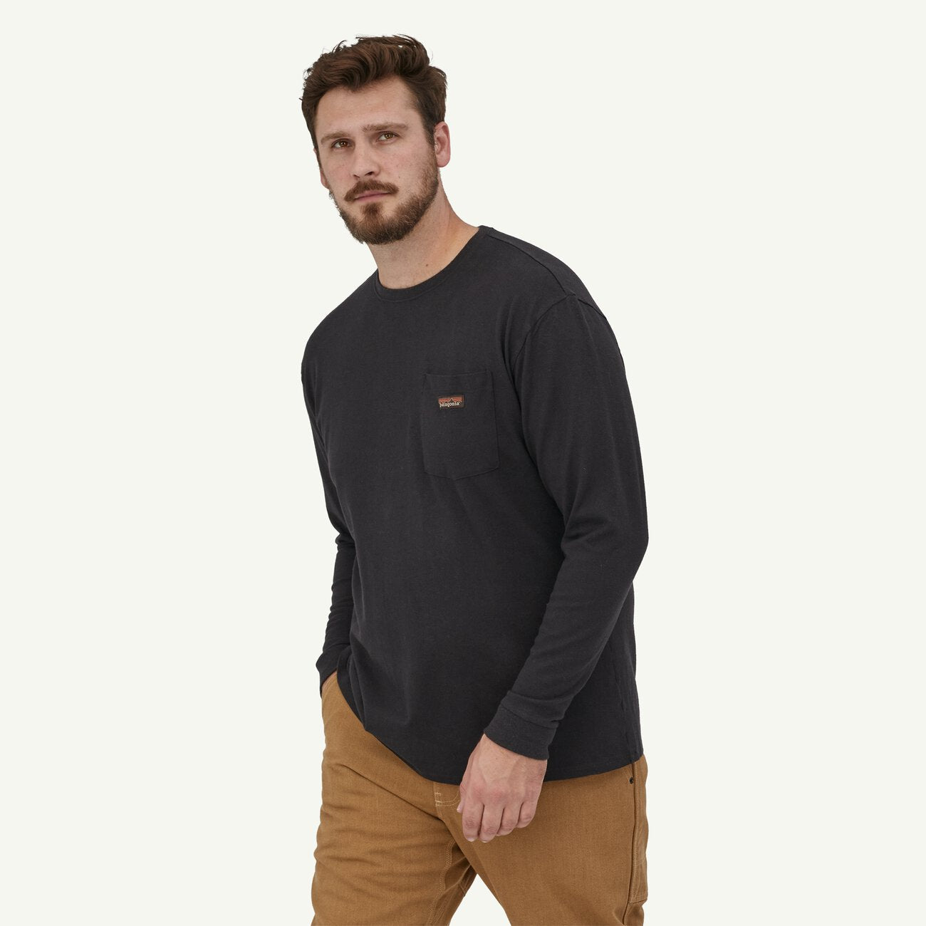 Men's Long Sleeve Work Pocket T-Shirt - Durable Cotton Workwear for Construction, Landscaping & Outdoor Jobs