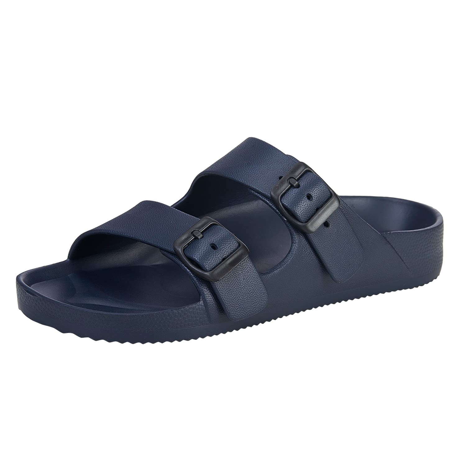 Unisex Adjustable Double Buckle Slides Sandals - Lightweight EVA Comfort Footbed with Arch Support for Men & Women - Perfect for Beach, Pool, Gym & Casual Wear