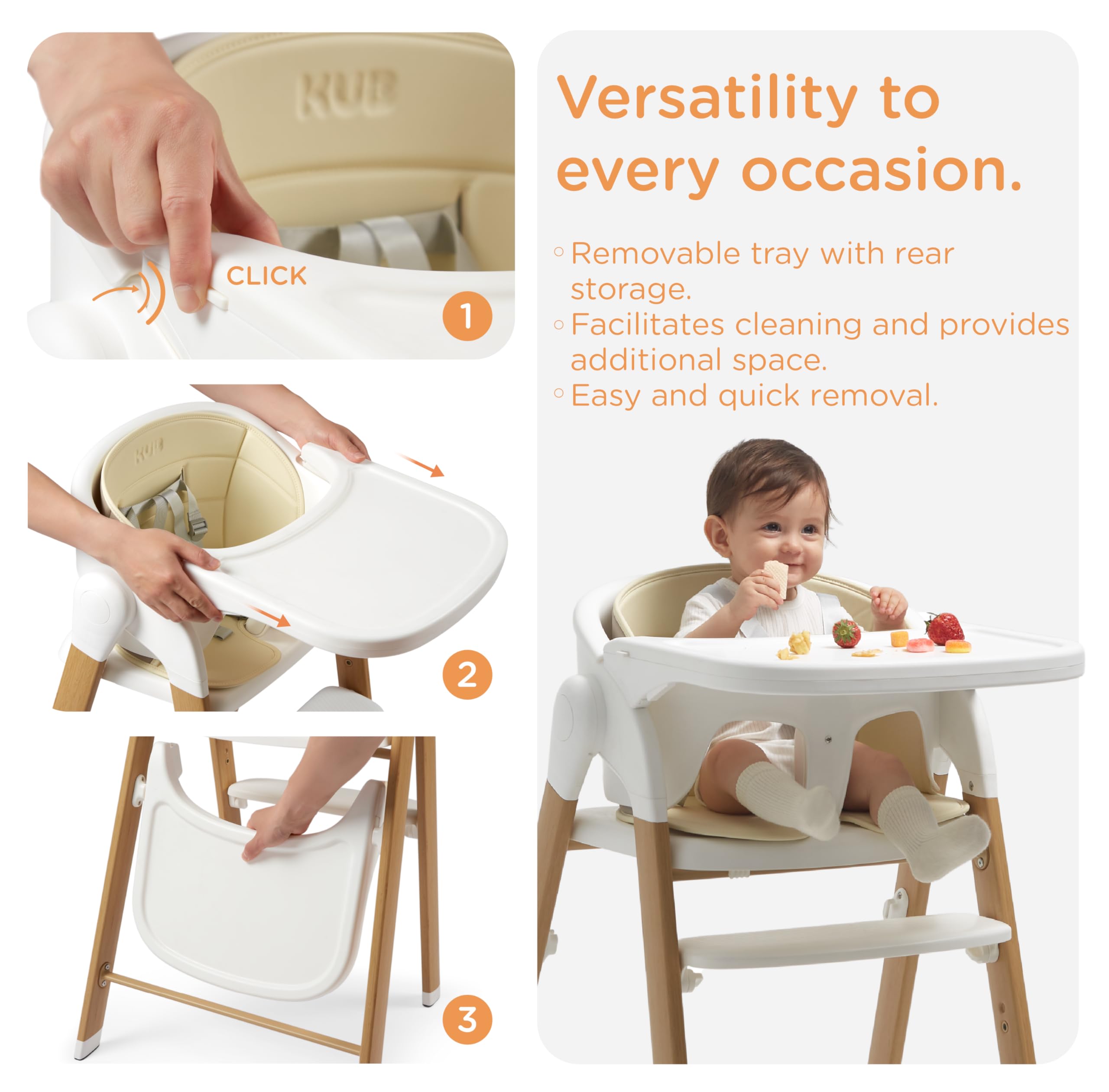 **Adjustable Convertible Baby High Chair with 5-Point Harness & Removable Tray – Foldable, Easy-Clean Wood-Printed Metal Design for Infants & Toddlers – Perfect for Dining, Feeding & Family Meals (White & Natural Wood-Printed Metal)**