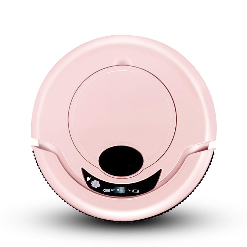 Upgraded Robot Vacuum Cleaner with Powerful Suction - 7.5cm Ultra-Thin Smart Self-Charging Robotic Vacuum for Pet Hair, Carpet & Hard Floor Cleaning [A+++ Energy Efficient] - Perfect for Home, Office and Apartment Cleaning (Pink)
