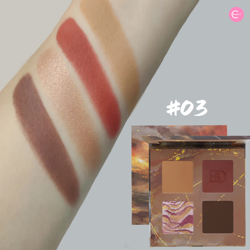 BeautyDom Boundless Land 4 Color Eyeshadow Palette - Highly Pigmented, Long Lasting Makeup for Day & Night Looks - Perfect for Parties, Weddings & Everyday Wear