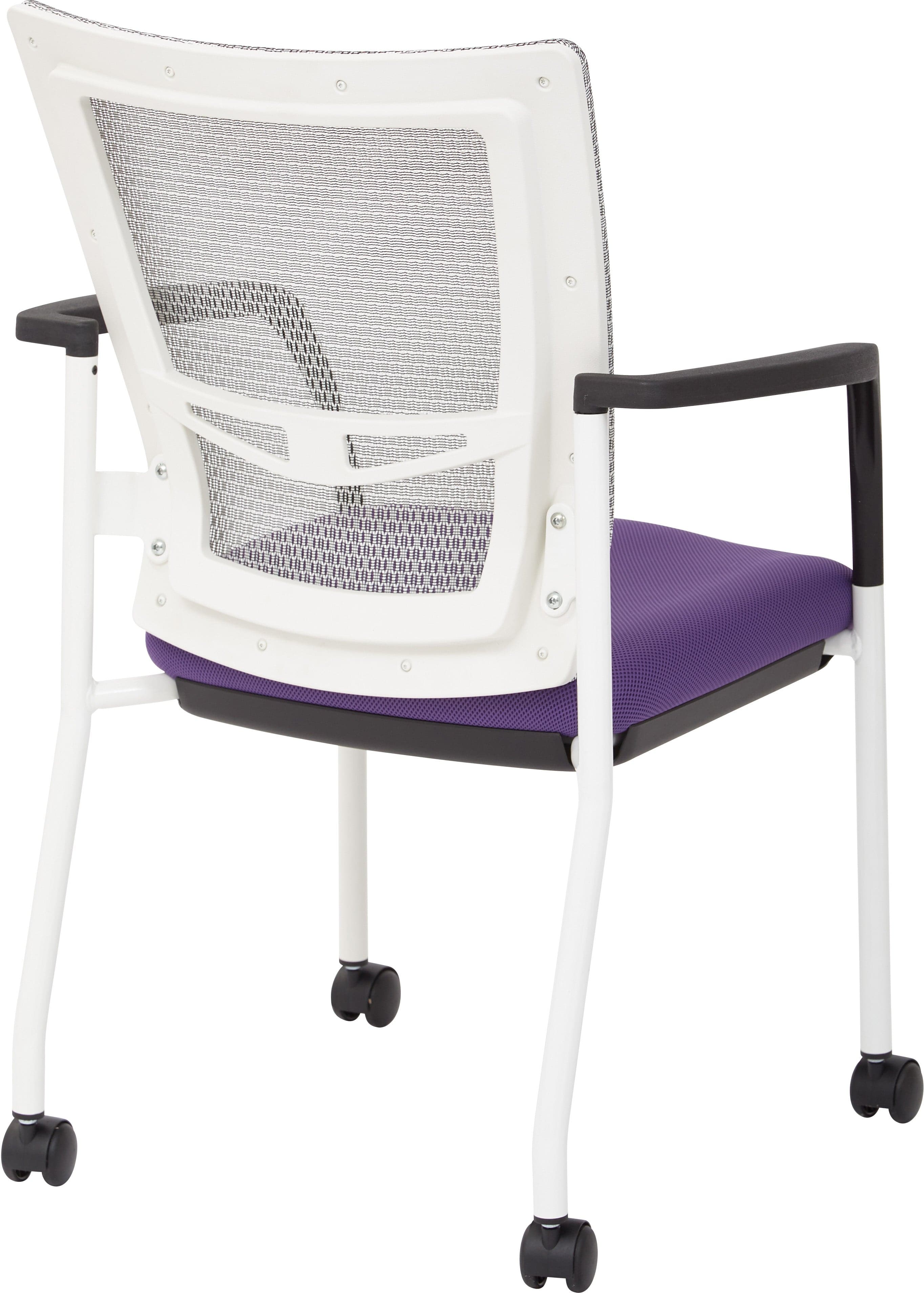 Office Star ProGrid® Mesh Back Visitor Chair with Casters - Ergonomic Office Guest Chair with Adjustable Height & Swivel Base [8840W] - Perfect for Reception Areas, Conference Rooms & Home Offices