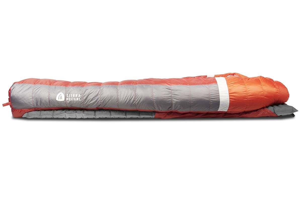 Sierra Designs Backcountry Bed 20°F Sleeping Bag - 650 Fill Dridown - Lightweight Zipperless Down Sleeping Bag for Camping, Backpacking & Hiking - Men's, Women's & 2-Person - Perfect for Cold Weather Adventures & Outdoor Exploration