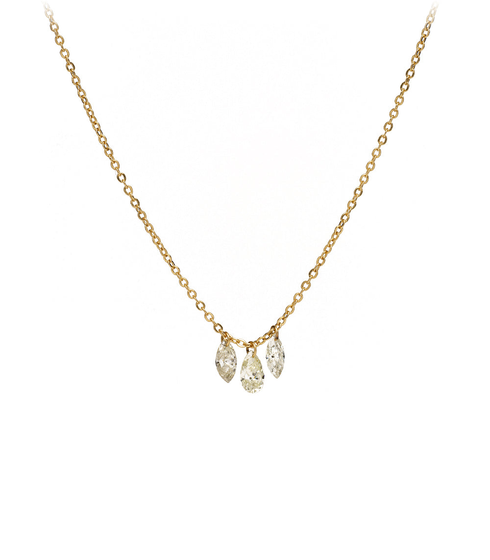 Elegant Trio Dancing Diamond Necklace for Women - 14K Gold Plated Layering Pendant Jewelry - Perfect for Weddings, Anniversaries & Special Occasions