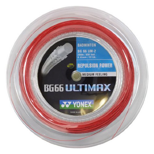 Yonex BG-66 Ultimax Badminton String 200m Reel - High Performance Badminton Racket String for Professional Players - Perfect for Tournaments & Training Sessions