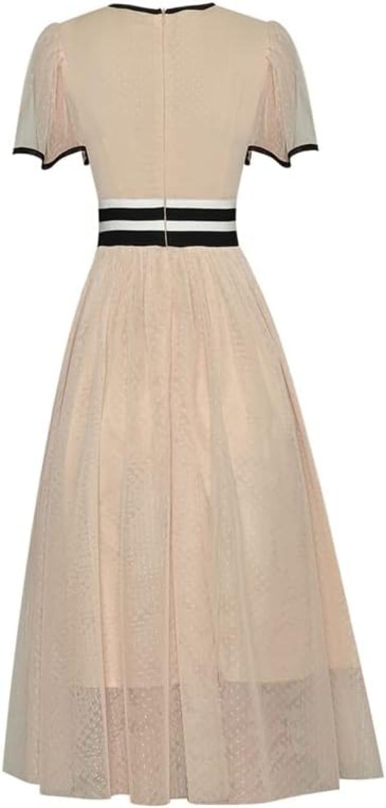 Vintage Elegant Summer Women's Midi Dress with Embroidery & Lace Patchwork - Pink Party & Streetwear Fashion for Casual Outings, Date Nights & Special Occasions