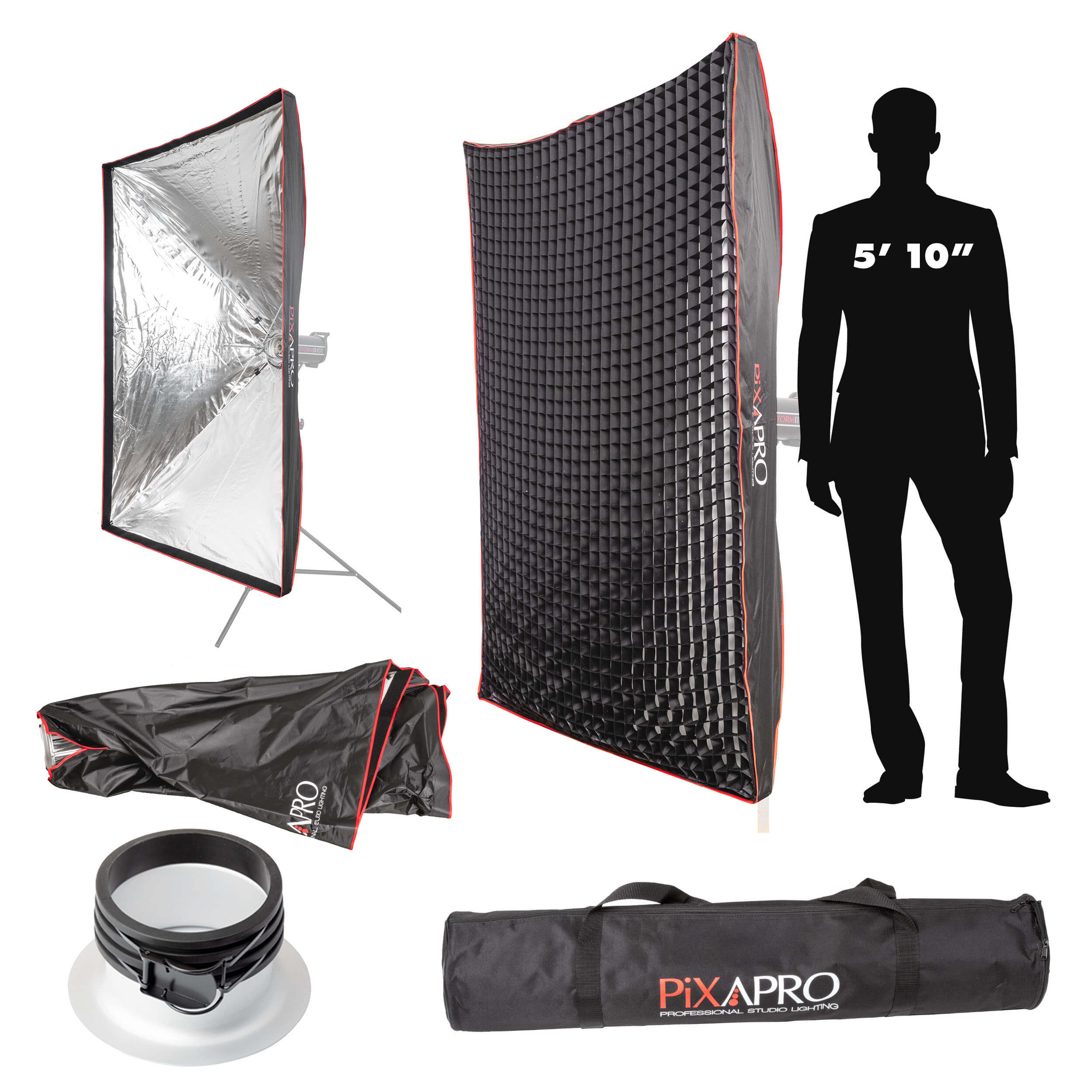 120x180cm Large Rectangular Quick Set Up Softbox with 4cm Grid - Professional Photography Lighting for Studio, Portrait, and Product Shoots