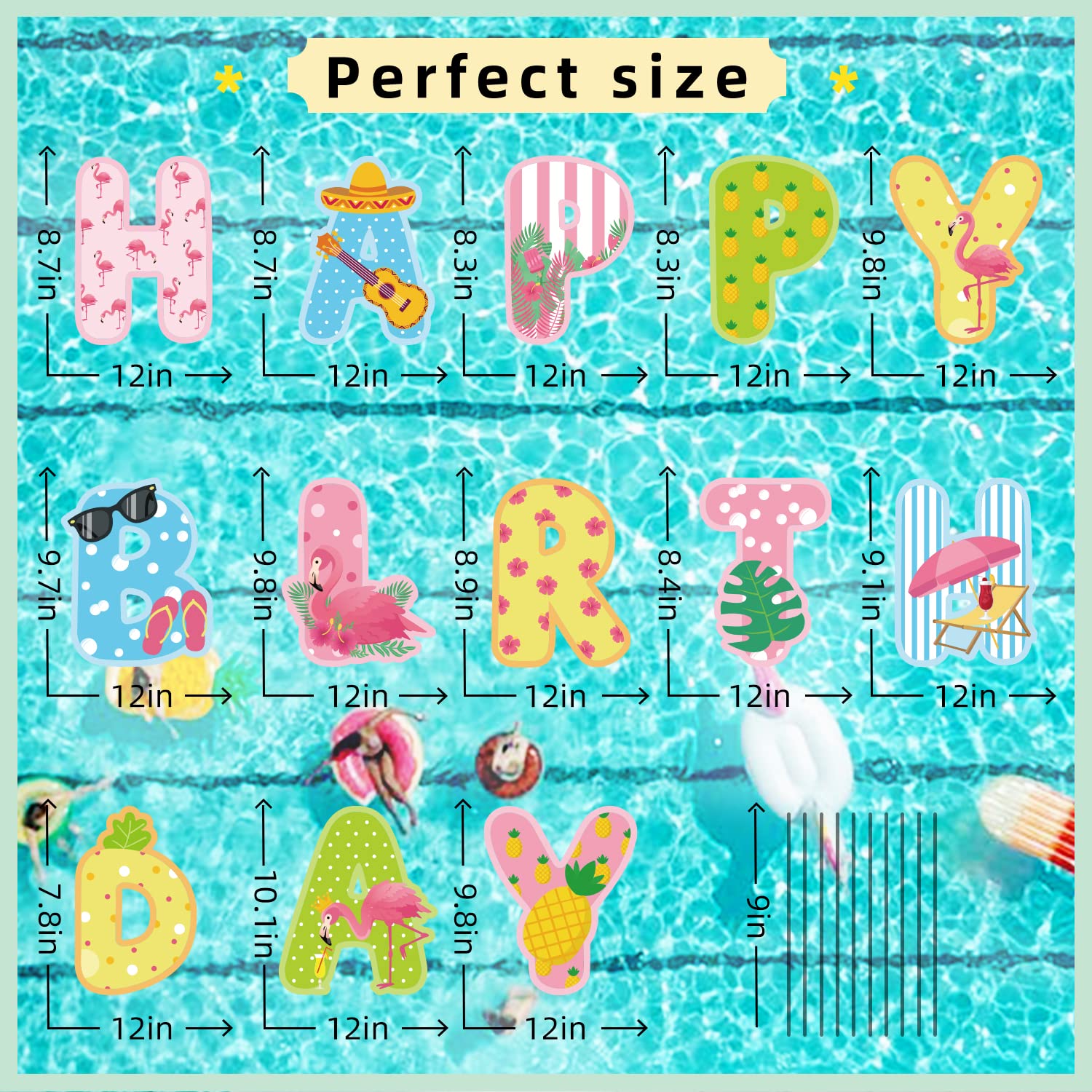 Happy Birthday Yard Sign - Pink Flamingo & Pineapple Tropical Party Decor for Outdoor Garden, Hawaiian Summer Birthday Celebration - Perfect for Backyard Parties, Luau Events & Beach Themed Decorations