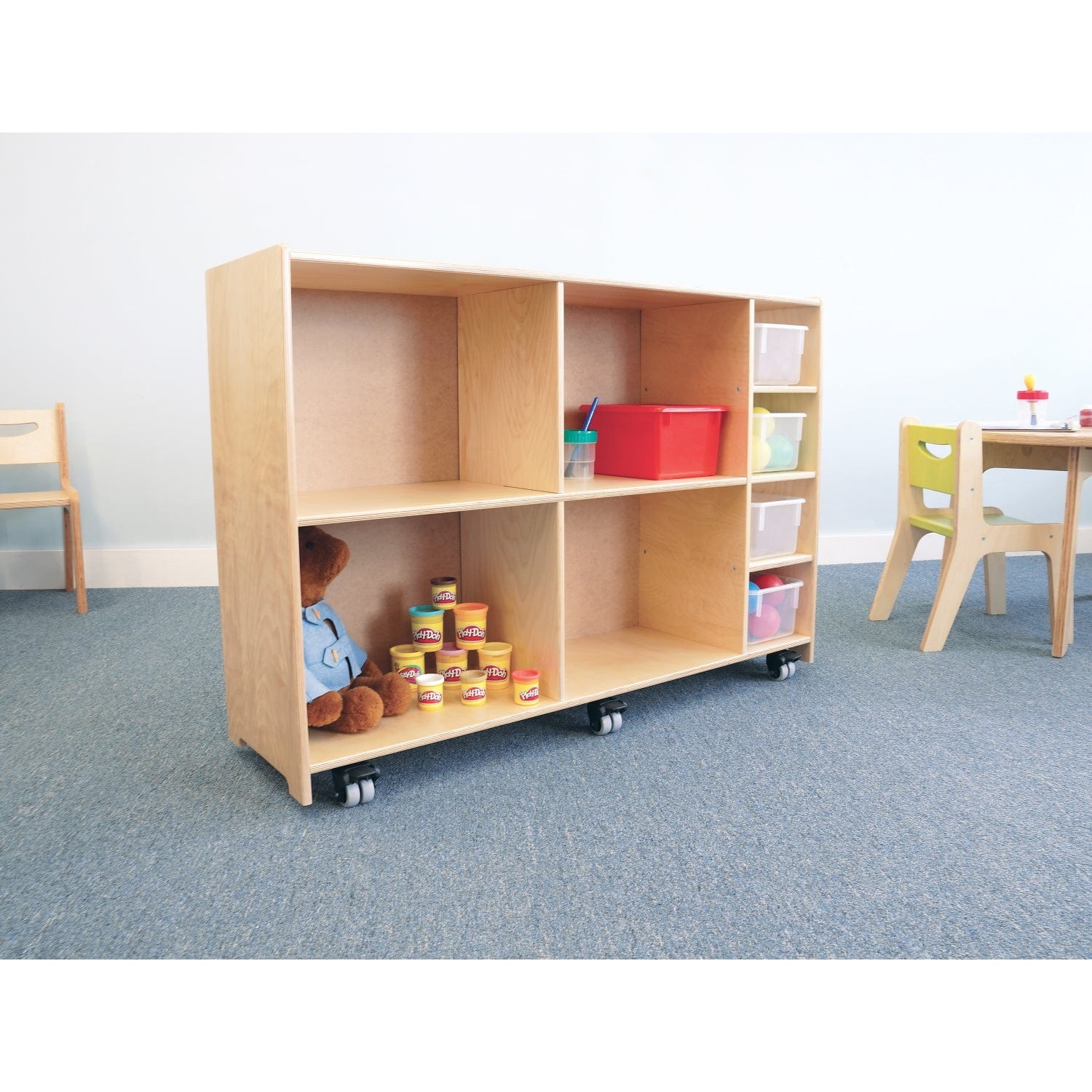 Magnetic Write and Wipe Mobile Cabinet - Whiteboard Storage Organizer for Office, Classroom & Home Use