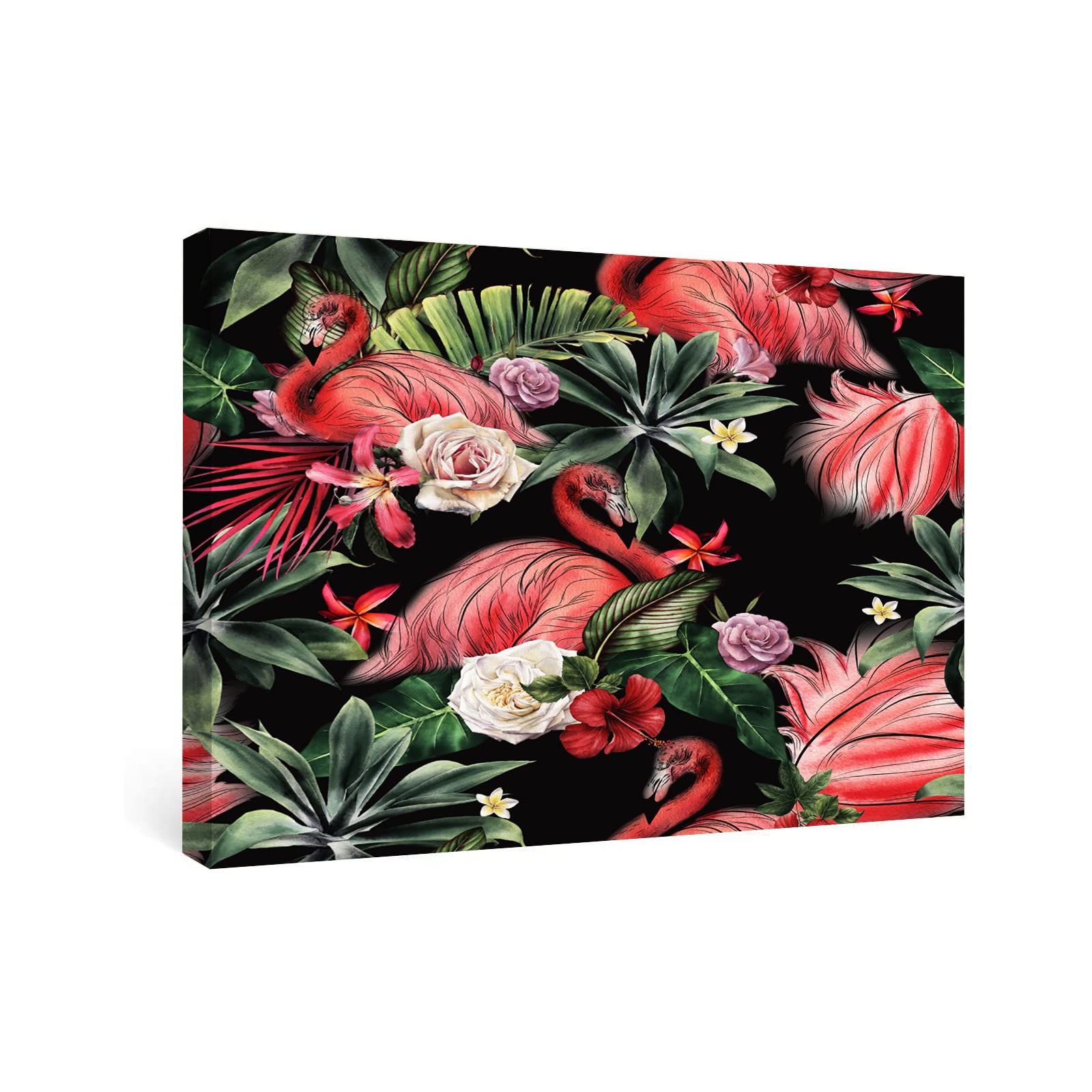 Tropical Floral Canvas Wall Art - Farmhouse Decor for Living Room & Kitchen