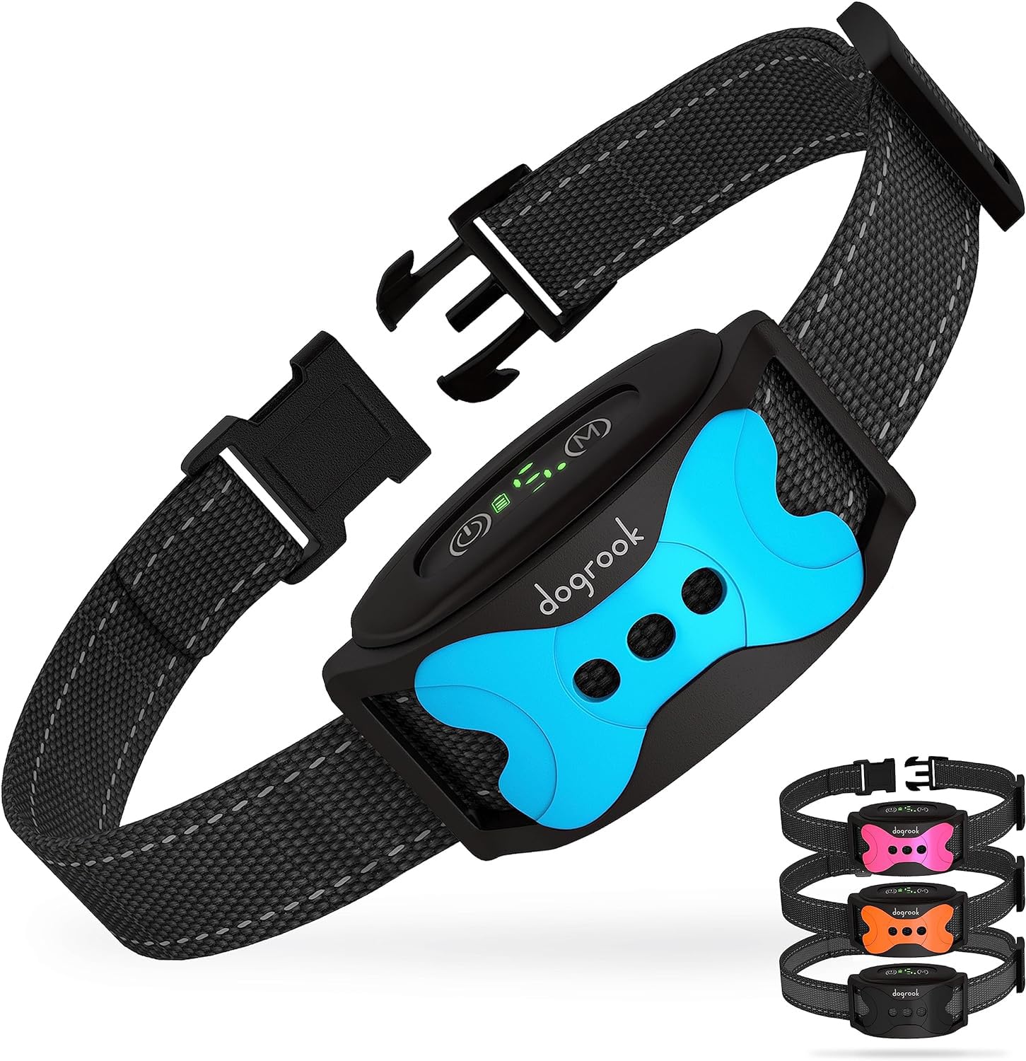 Smart No Shock Dog Bark Collar - Rechargeable Anti Bark Training Collar with Beep & Vibration for Small, Medium & Large Dogs (12-110 lbs) - Perfect for Home, Yard & Travel Use