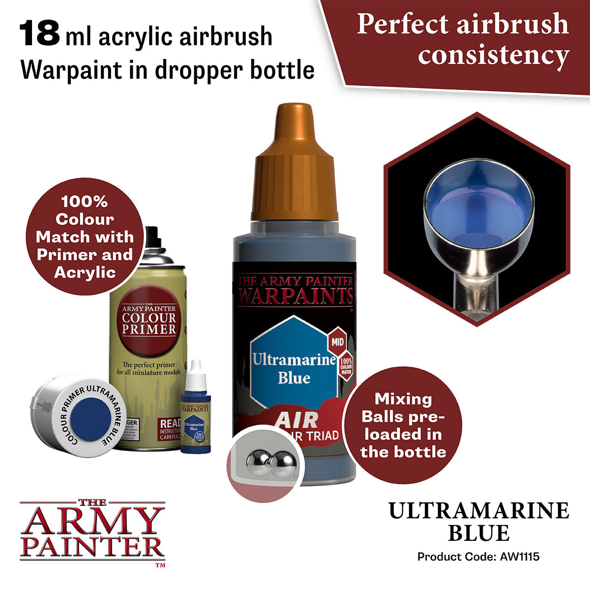 Ultramarine Blue Warpaints Air - Professional Acrylic Paint for Artists & Hobbyists - Perfect for Canvas, Wood, and DIY Crafts