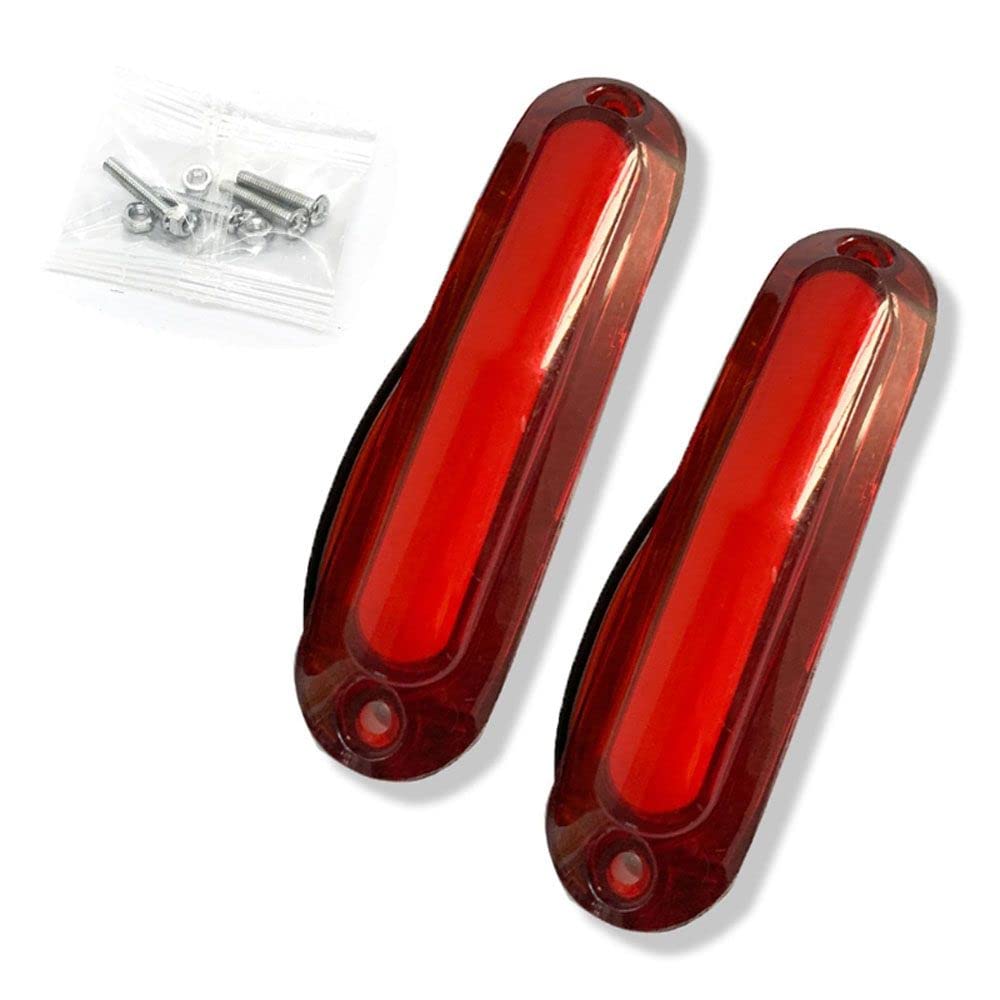 BYBYCD 2Pcs Durable 6LED Side Marker Lights for Trucks & Trailers - Red LED Warning Lights, Waterproof Car Accessories for Enhanced Road Safety (Perfect for Night Driving & Vehicle Visibility)