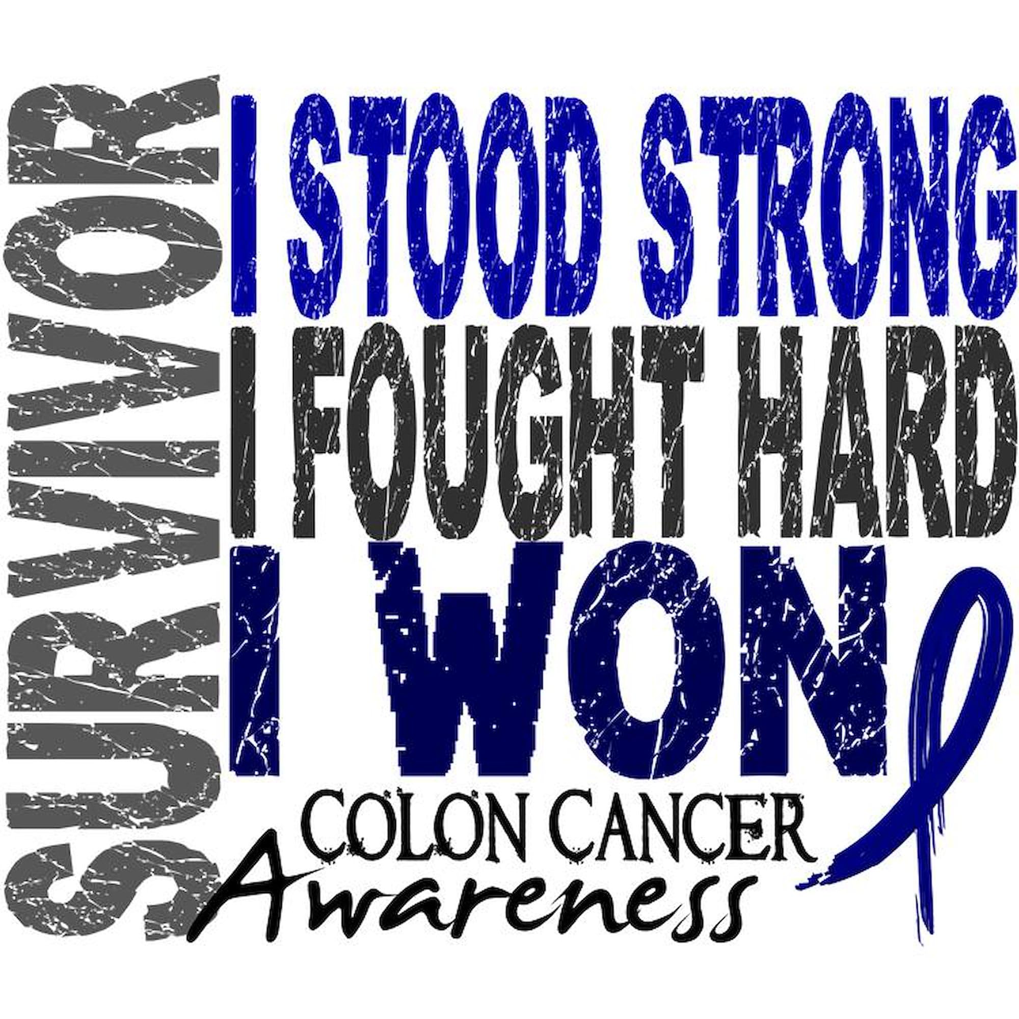 Survivor 4 Colon Cancer Awareness T-Shirt for Men - 100% Cotton White Graphic Tee - Support Cancer Fighters - Perfect for Fundraisers, Awareness Events & Daily Wear