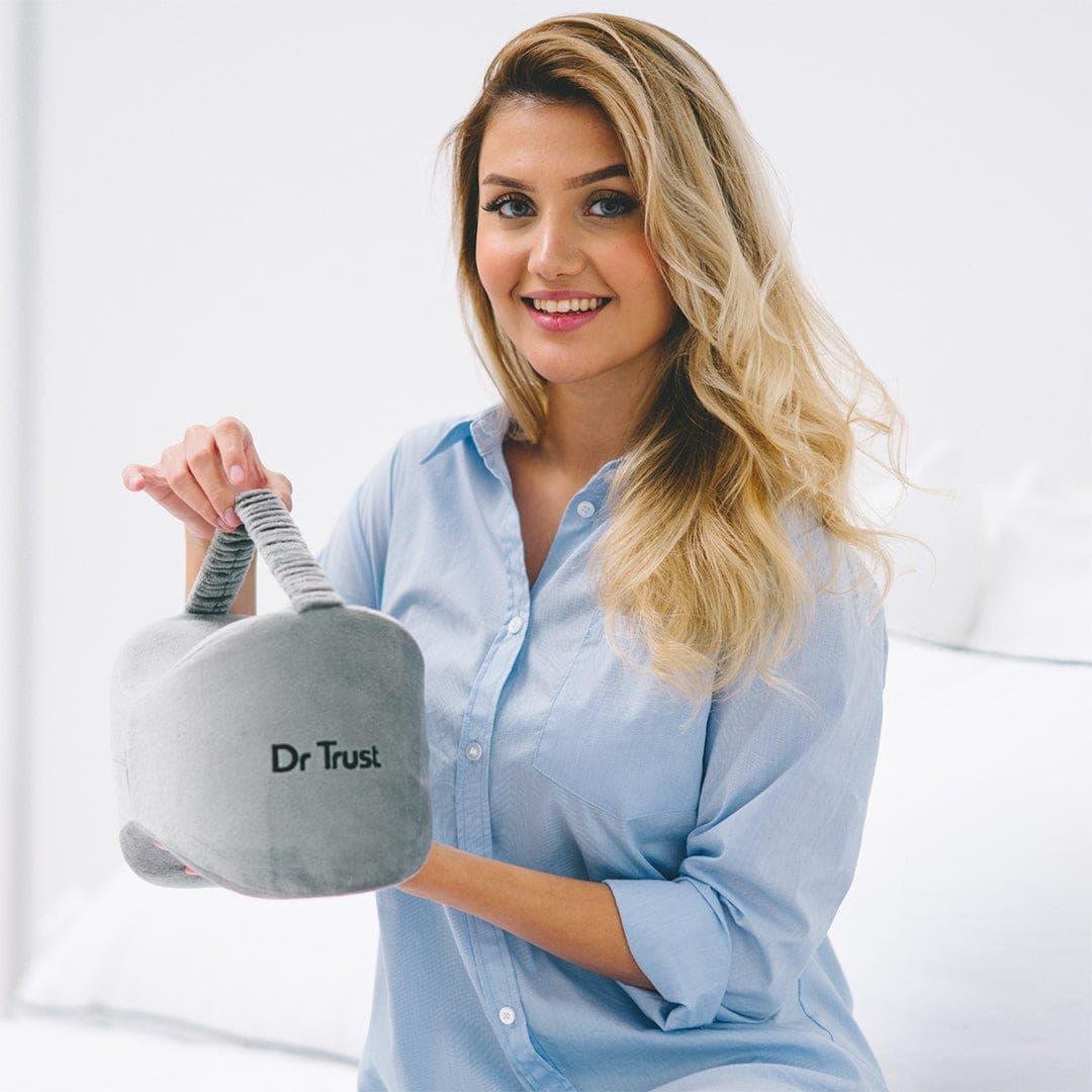 Dr Trust USA Knee Pillow Cushion for Side Sleepers & Back Pain Relief - Orthopedic Memory Foam Support for Legs, Hips & Spine Alignment - Perfect for Pregnancy, Sciatica & Post-Surgery Recovery