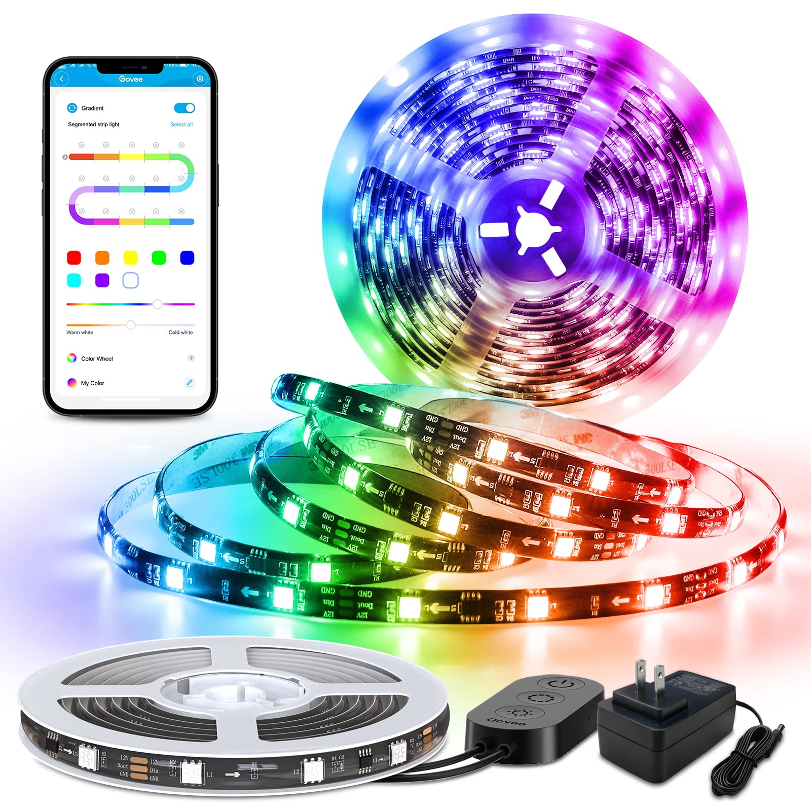 Govee RGBIC LED Strip Lights 16.4ft - App & Music Control for Bedroom, Party Decor