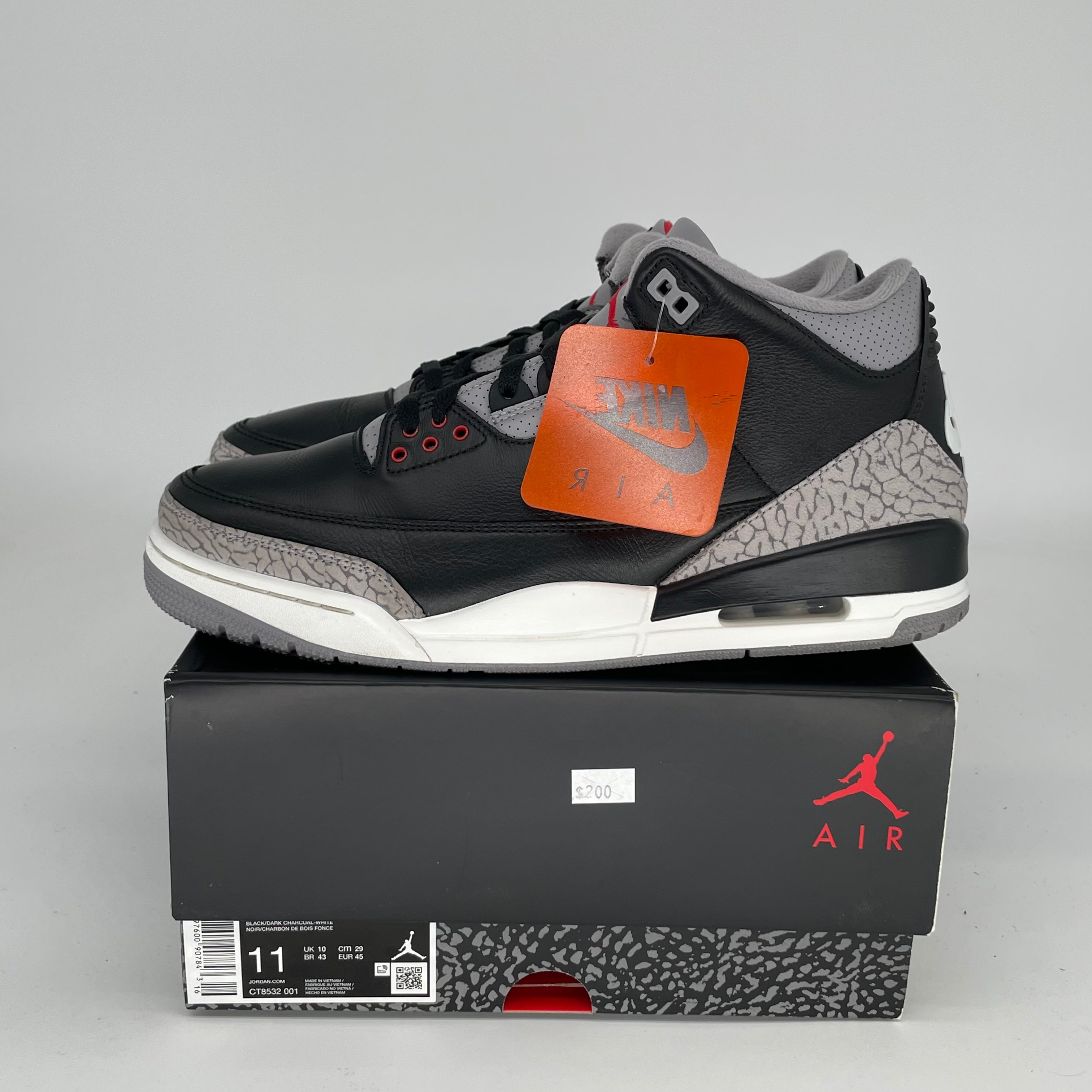 Original Air Jordan 3 Black Cement Reimagined - Men's Size 11 (DN3707-010) | Retro Basketball Sneakers for Streetwear & Casual Outfits