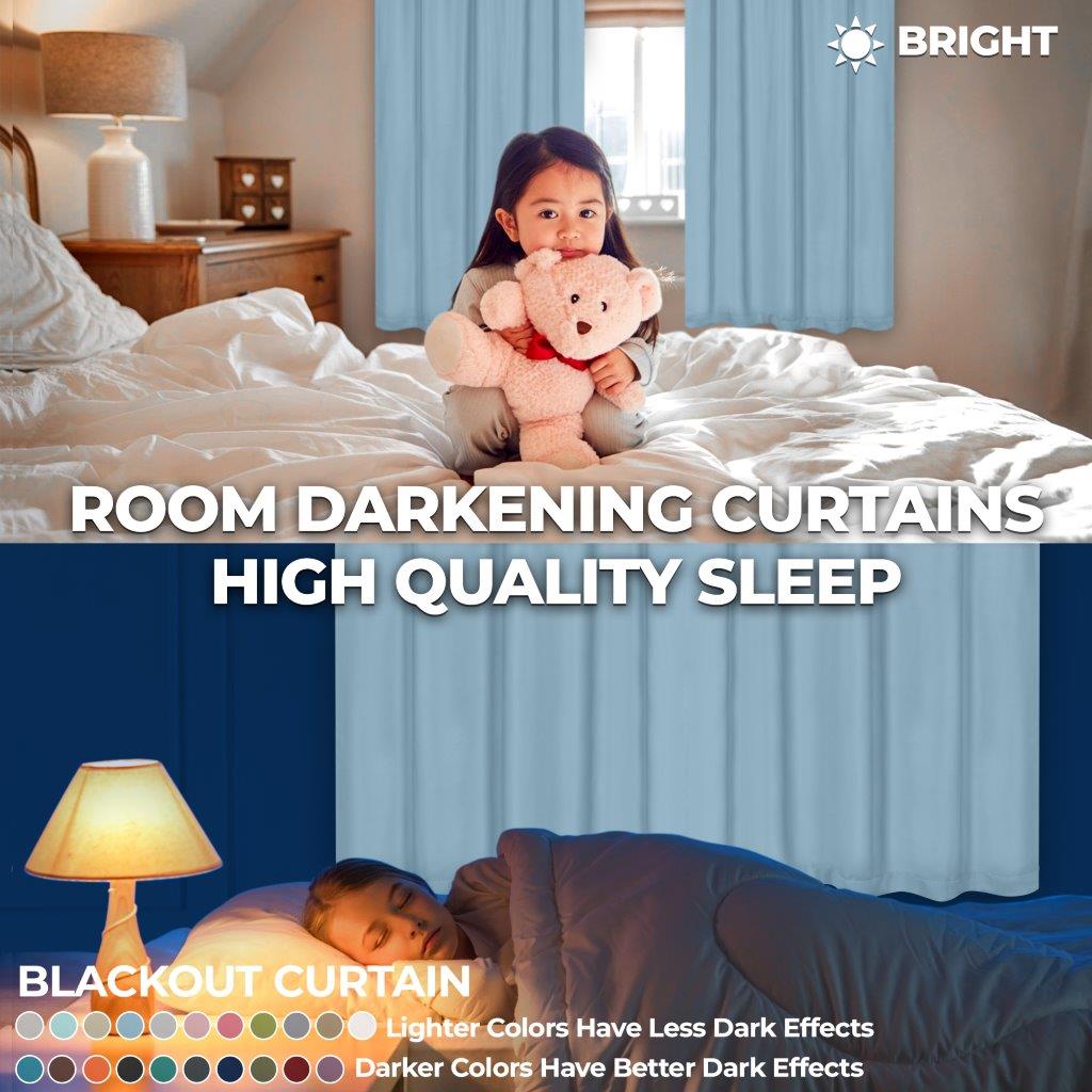 Blackout Curtains with Grommet Top - Solid Classic Modern Window Treatment for Bedroom & Living Room - Noise Reducing & Energy Saving