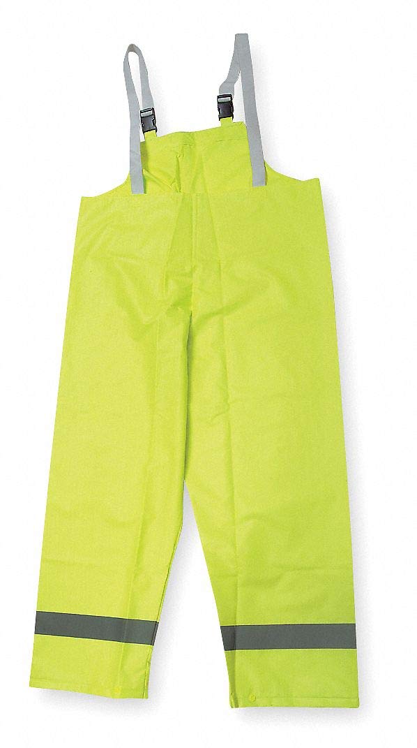 High Visibility Rain Bib Overalls - Yellow/Green, 2XL - Waterproof Workwear for Construction, Road Crews & Outdoor Safety
