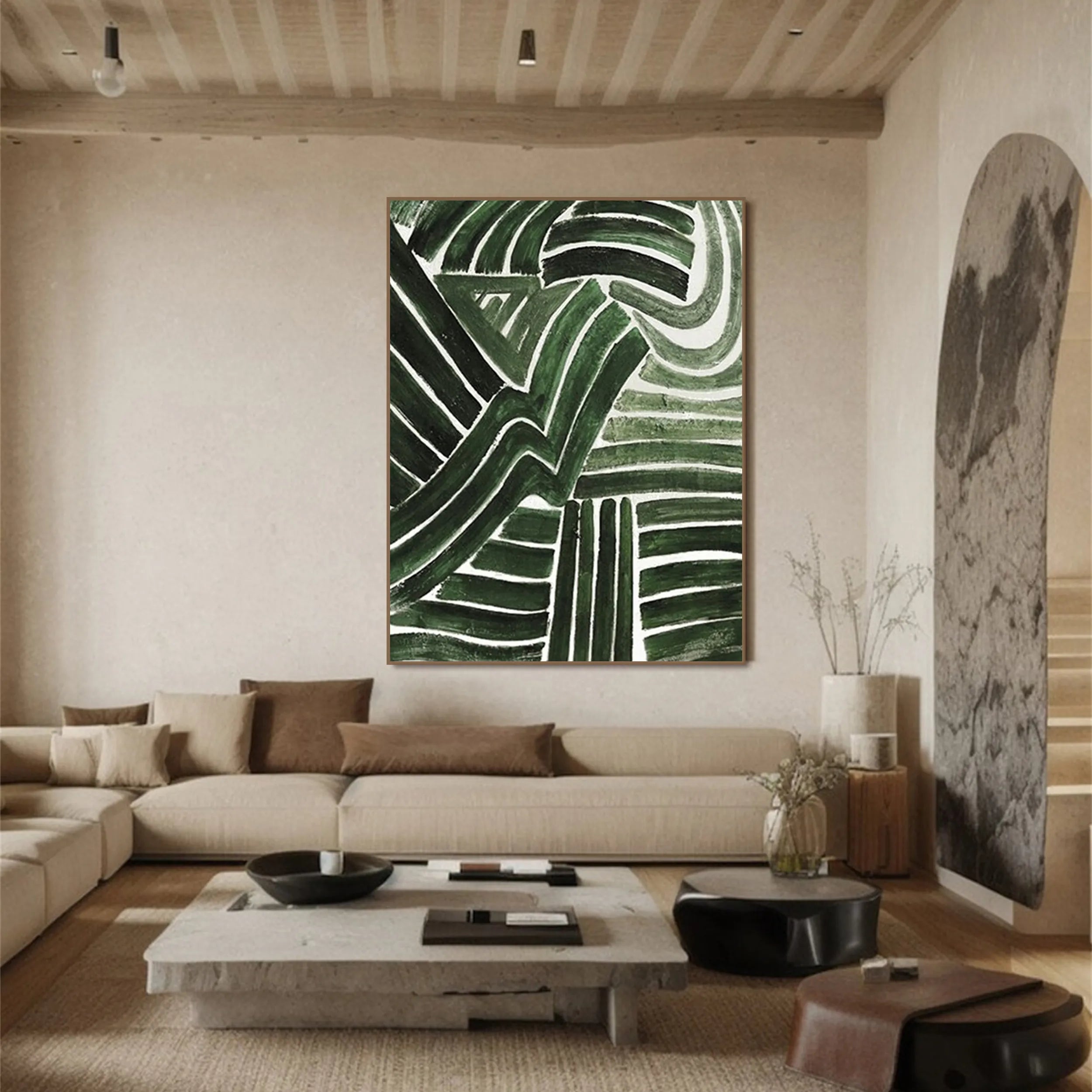 Blue & Green Abstract Wall Art Print #BG035 - Modern Home Decor for Living Room, Bedroom & Office