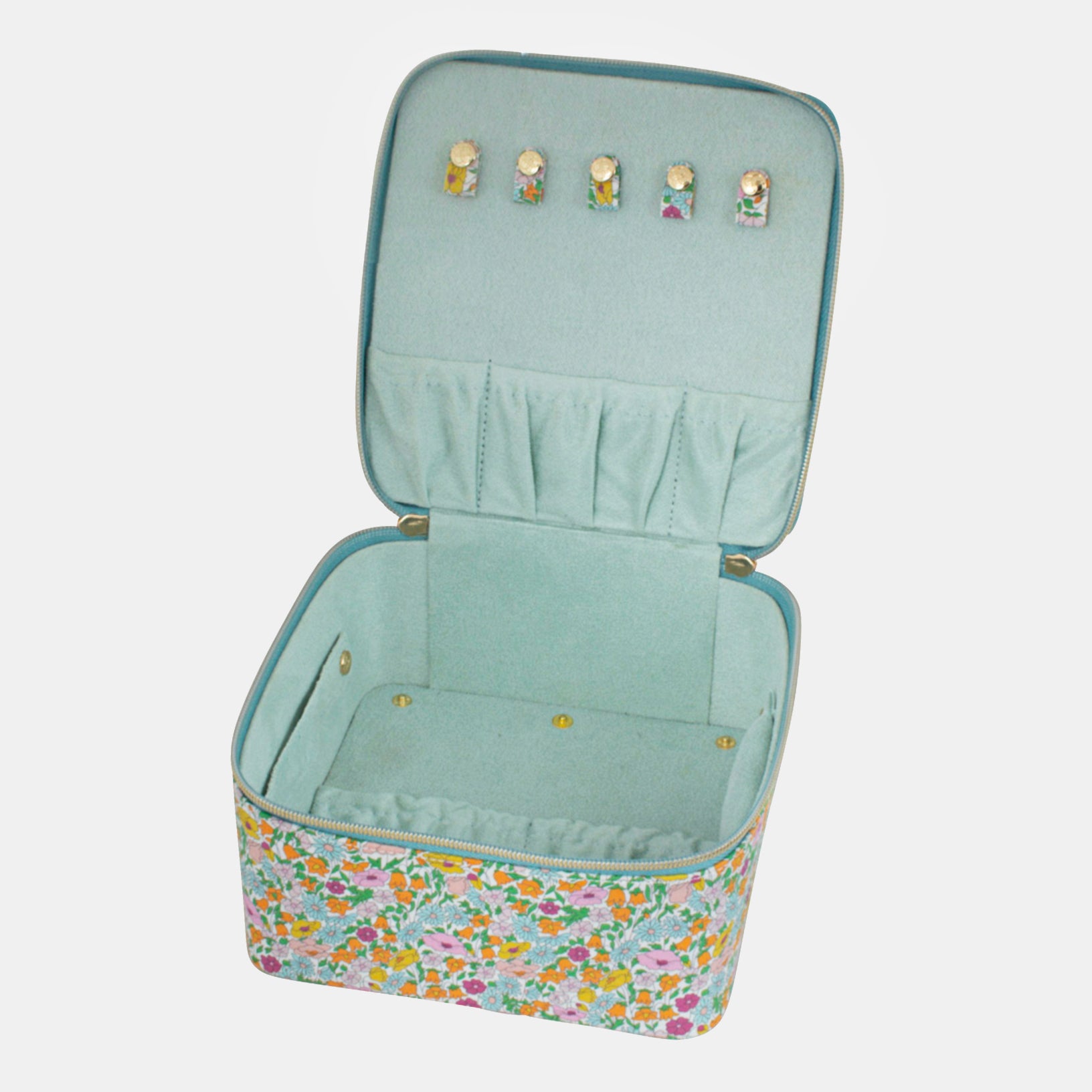 Large Jewelry Cube Organizer - Liberty Poppy Design | Perfect for Necklace, Ring & Earring Storage | Stylish Display for Dressers & Vanities