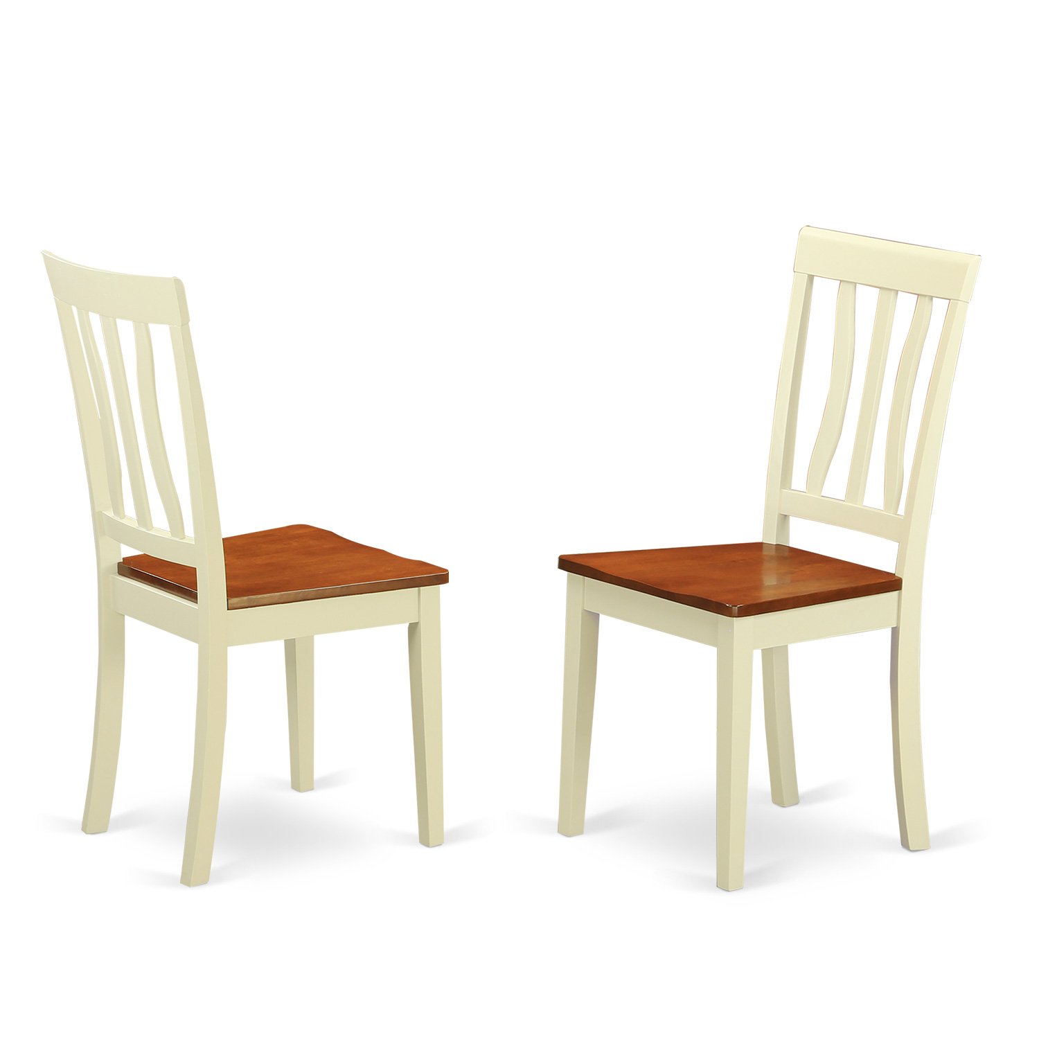 East West Furniture 3-Piece Kitchen Table & Chairs Set - 36x54 Inch Rectangle Drop Leaf Dining Table with 2 Chairs in Buttermilk & Cherry | Perfect for Small Spaces, Breakfast Nooks & Cozy Dining Areas