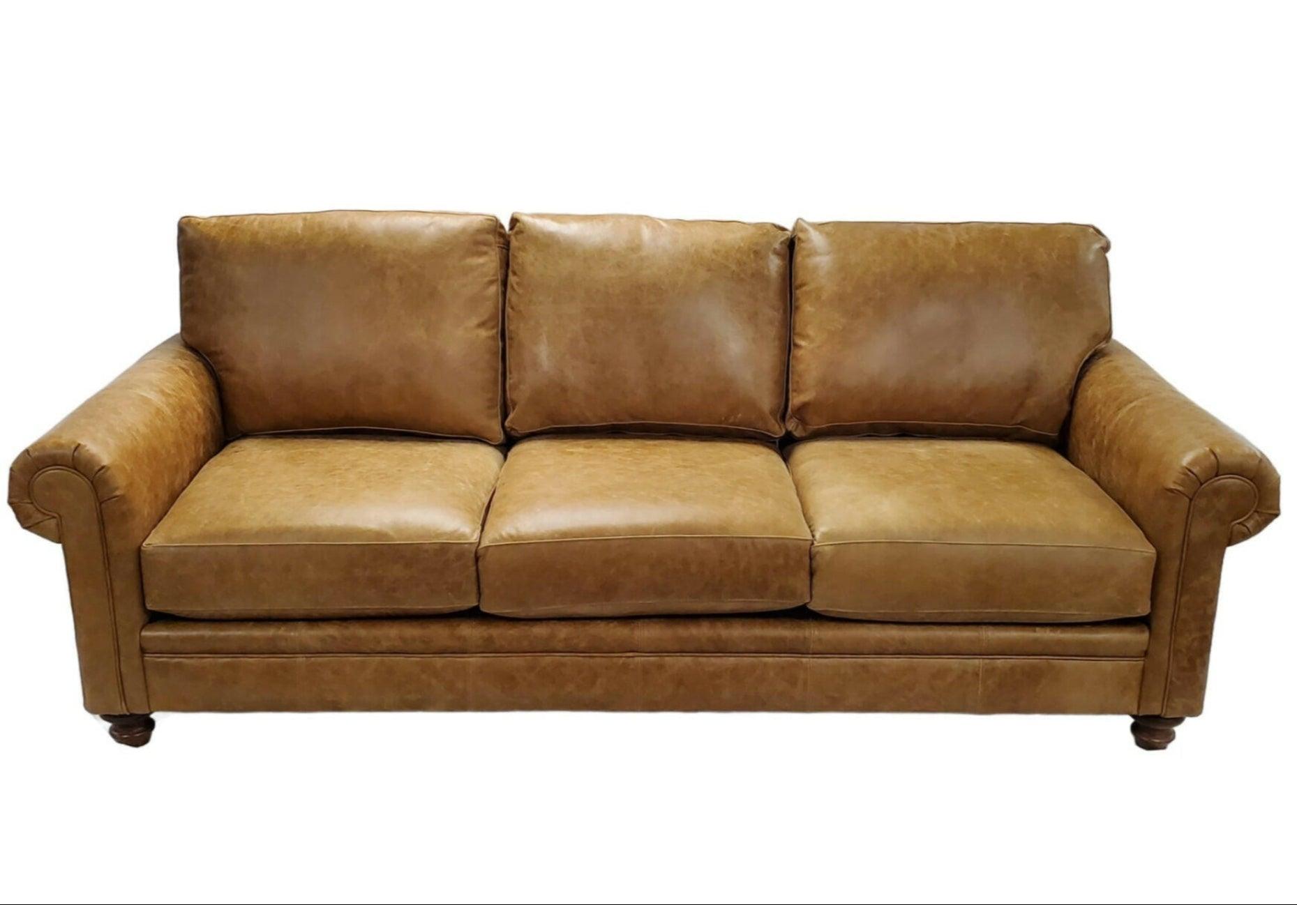 Premium Bermuda Desert Camel Sofa Leather 7670L - Luxurious Genuine Leather Couch for Living Room, Office & Lounge - Comfortable & Stylish Modern Furniture for Home Decor