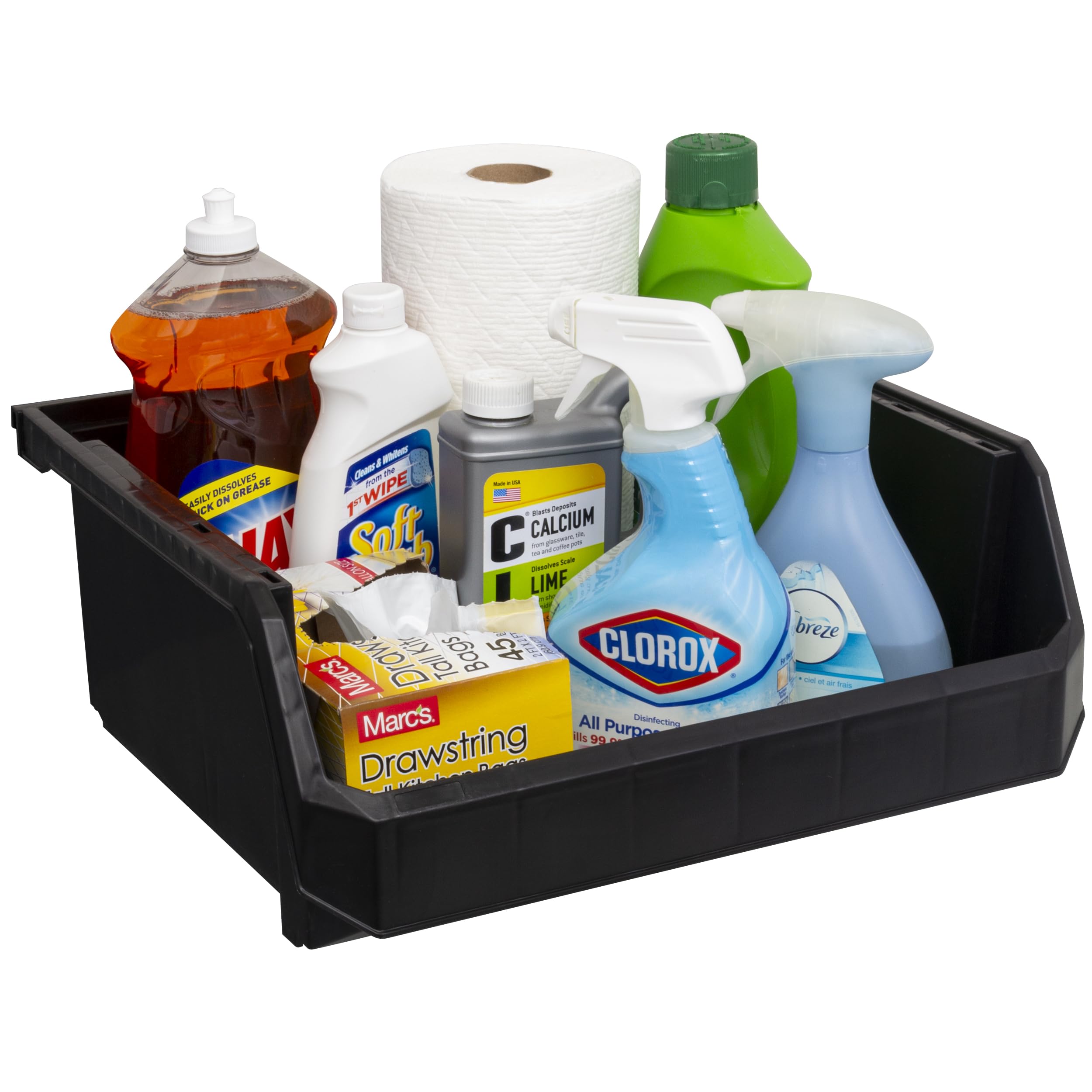 Stackable Plastic Storage Bins - 4-Pack Extra Large (14.8