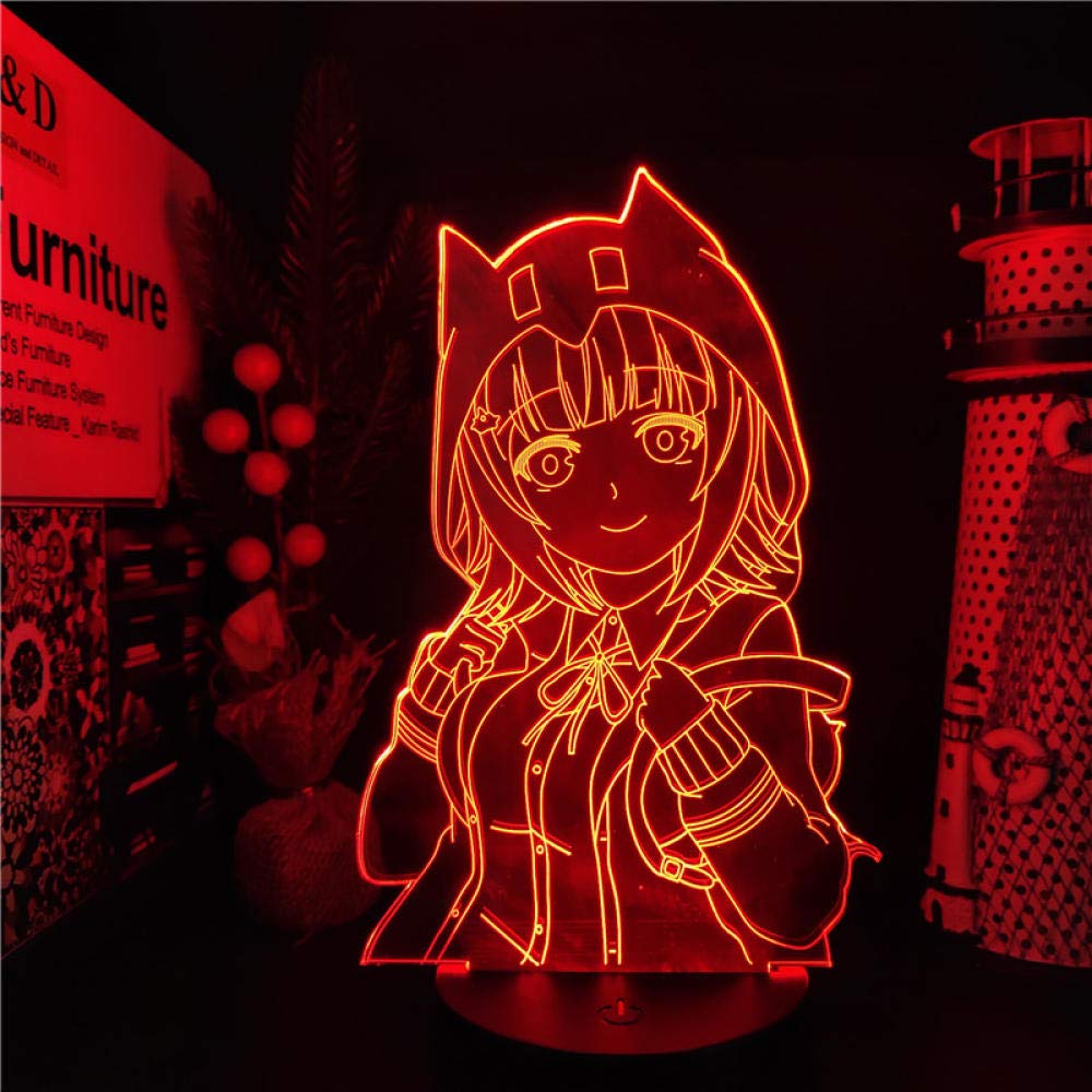 3D Illusion LED Lamp - Anime Chiaki Nanami Night Light with 7 Color Changing Touch Control | Perfect for Kids' Bedroom, Cartoon Decor, and Christmas Gifts | Chrisdeer Brand