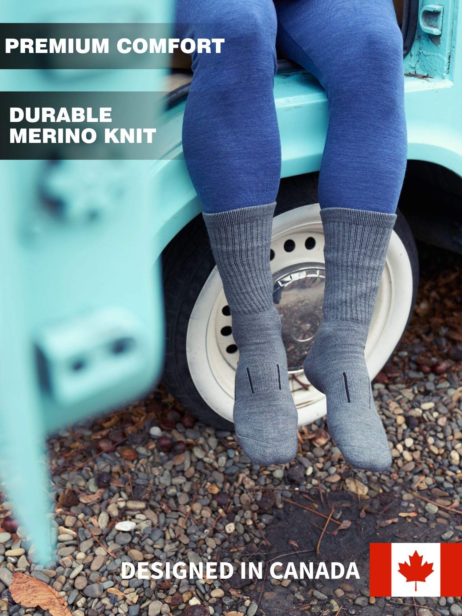 Premium Merino Wool Hiking Socks for Women & Men - Ultra Soft Breathable Crew Socks for Outdoor Adventures, Travel & Winter Comfort