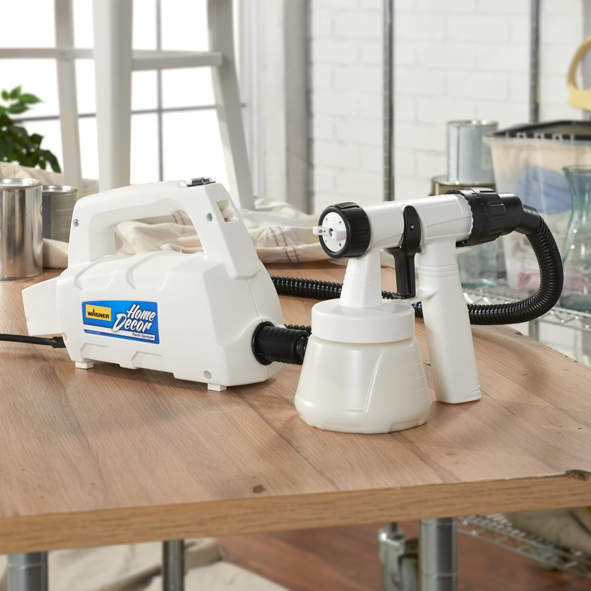 Wagner Spraytech 0529033 HVLP Paint Sprayer for Home Décor - Chalk, Milk & Latex Paint Spray Gun with Control Nozzle - Perfect for DIY Projects, Furniture Painting & Wall Finishing - White Finish Sprayer for Studio & Home Improvement