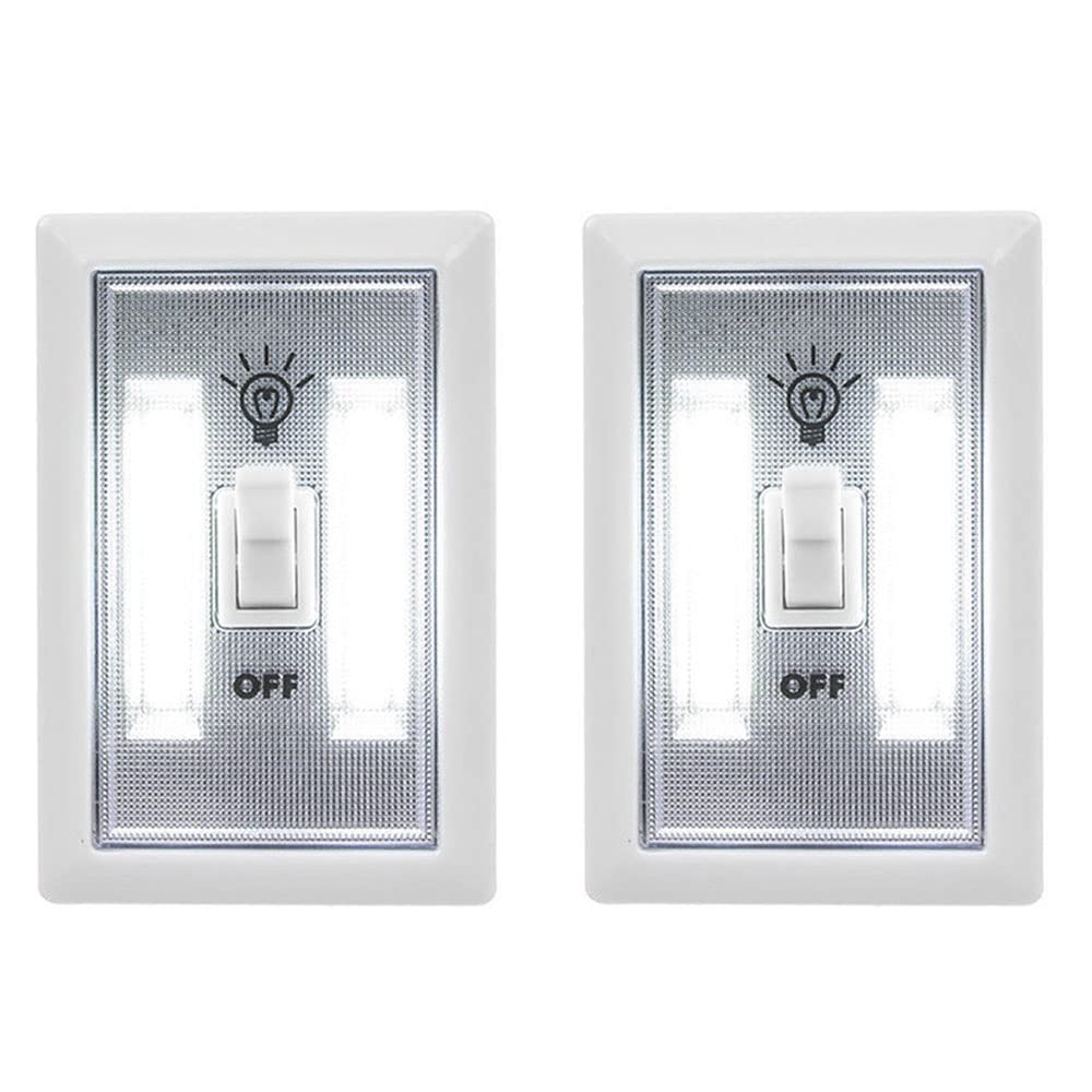 ATB 2 Pack Wireless LED Closet Lights - Battery Operated COB Night Lamp with Switch for Wall Mounting | Perfect for Closet, Wardrobe, Nursery & Stairway Lighting