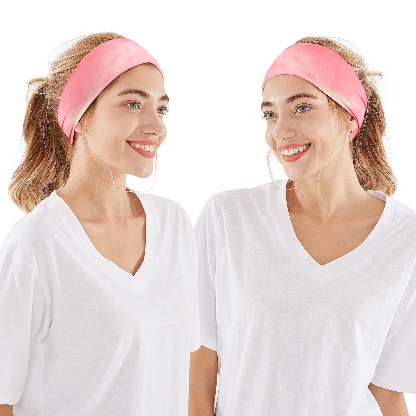 6 PCS Wide Boho Headbands for Women - Non Slip Elastic Bandana Headwraps, Fashion Hair Bands for All Head Sizes - Perfect for Workout, Sports, Running, Yoga & Everyday Wear