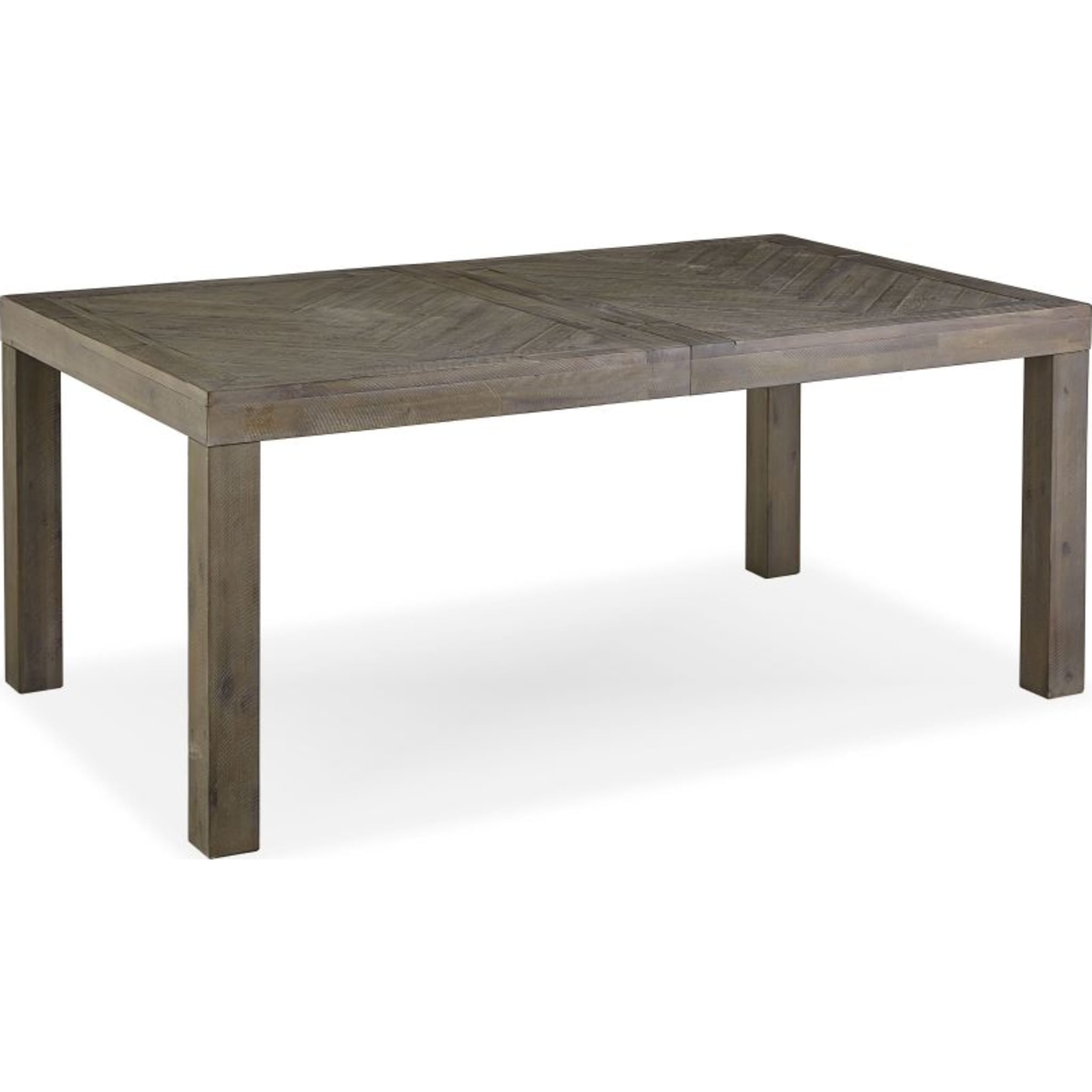 Rustic Latte Herringbone Extension Dining Table - Expandable Farmhouse Style for Small Spaces & Entertaining