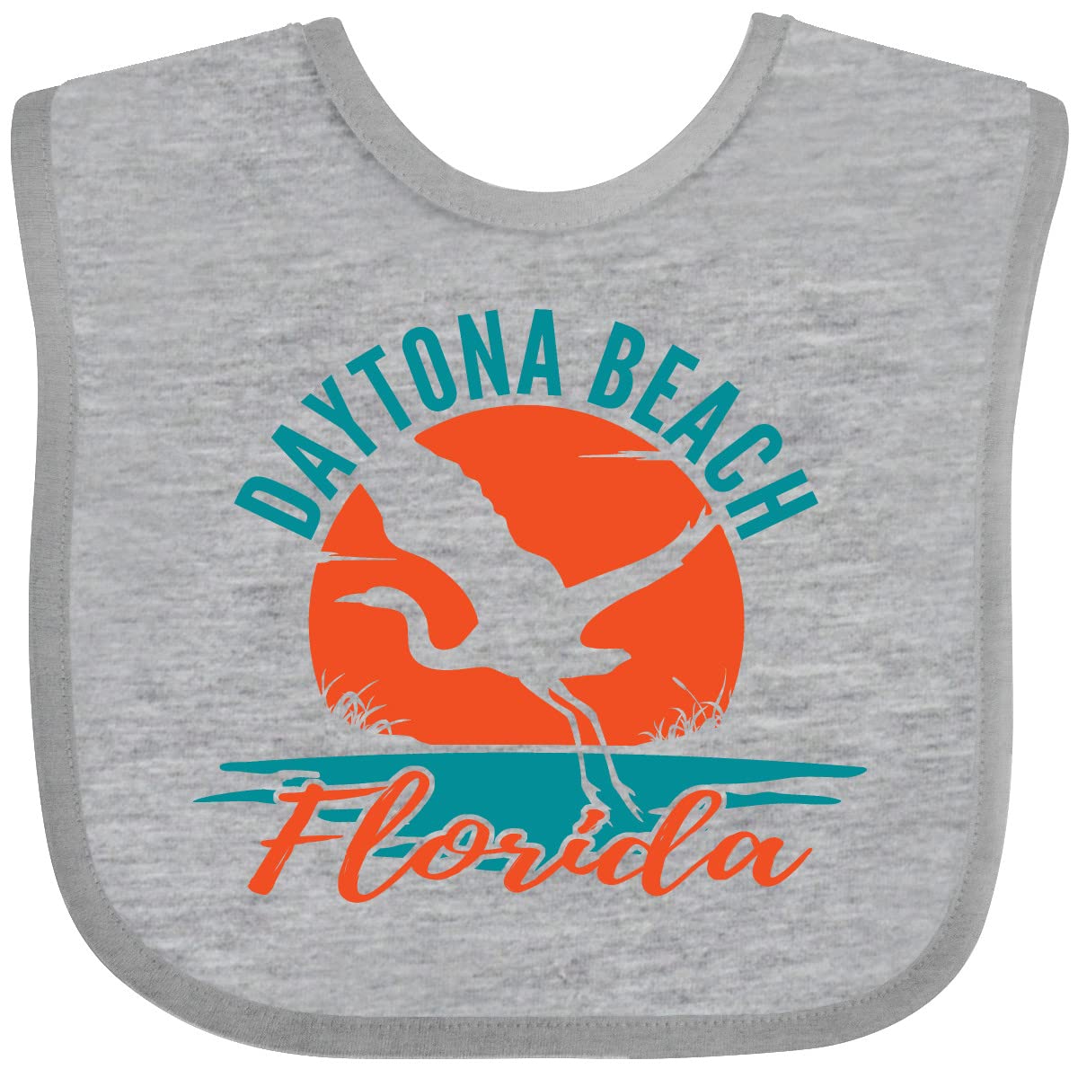 Inktastic Daytona Beach Florida Vacation Trip Baby Bib - Soft Cotton Drool Bib for Infants & Toddlers - Perfect for Beach Trips, Travel, and Everyday Use