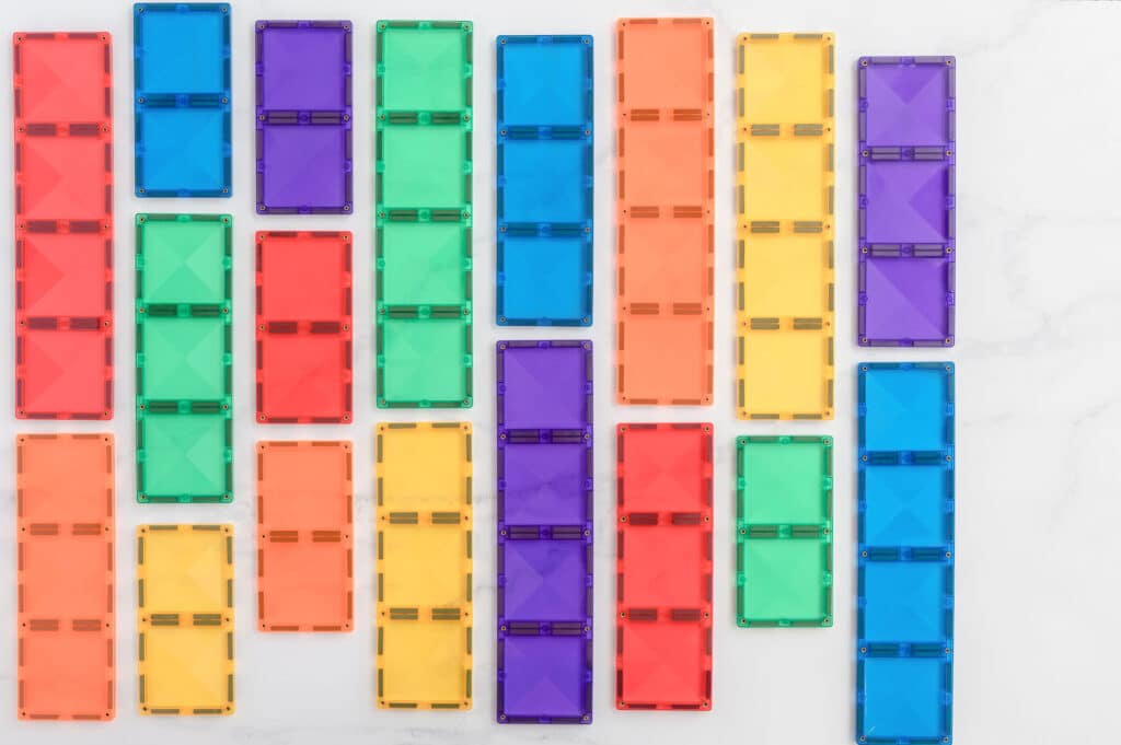 Connetix Magnetic Tiles - 18 Piece Rainbow Rectangle Building Set for Kids, STEM Educational Toys | Perfect for Creative Play, Classroom Activities & Birthday Gifts