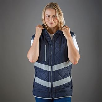 High Visibility Kensington Hooded Gilet - Reflective Safety Vest for Outdoor Work, Cycling & Running - ANSI Certified for Construction & Road Workers