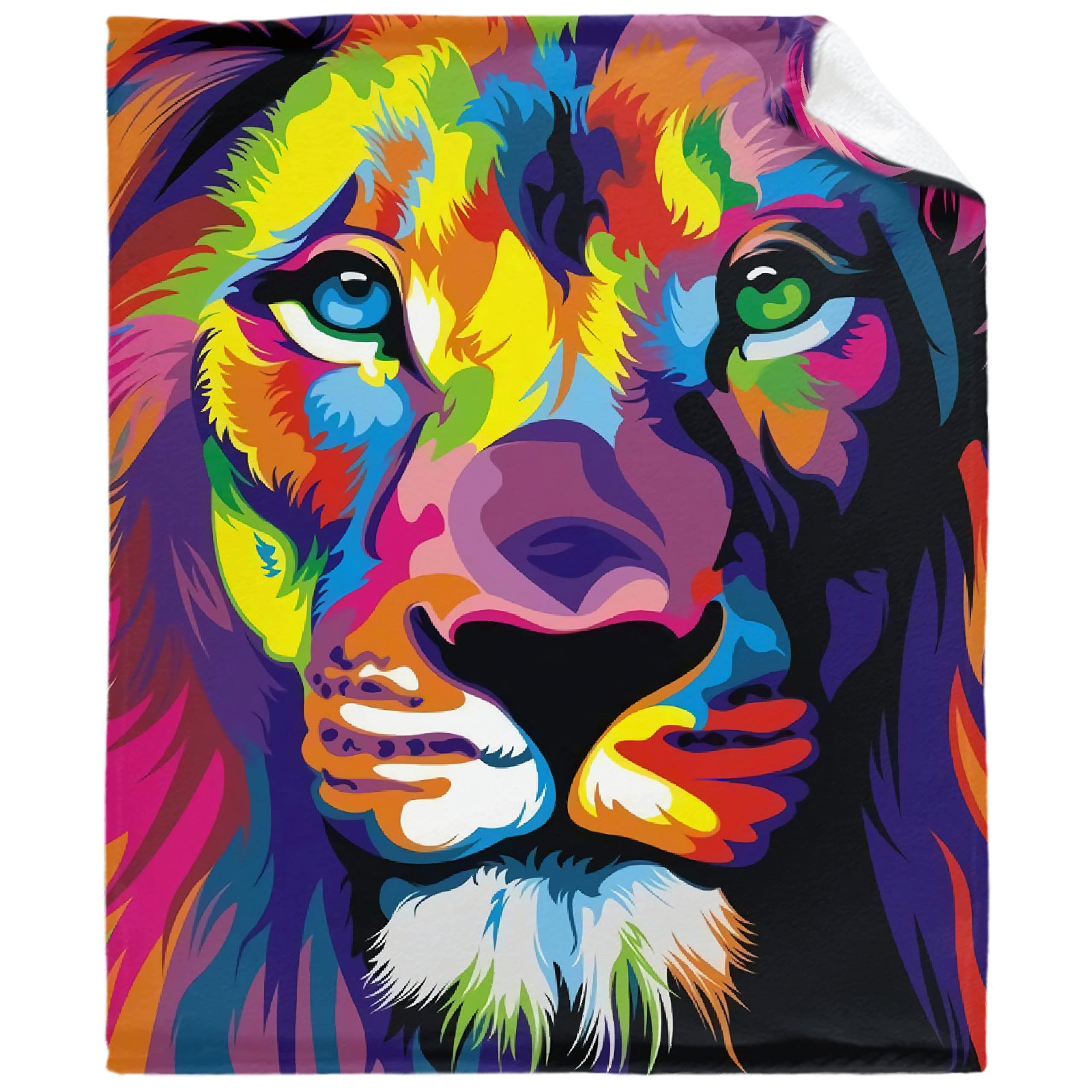 AIBILEEN Soft Flannel Lion Print Blanket - Cozy Microfiber Plush Throw for Couch, Bed & Sofa - Lightweight Fuzzy Blanket for Kids & Adults - All Season Decorative Blanket 90x120 Inch - Perfect for Lounging, Napping & Home Decor