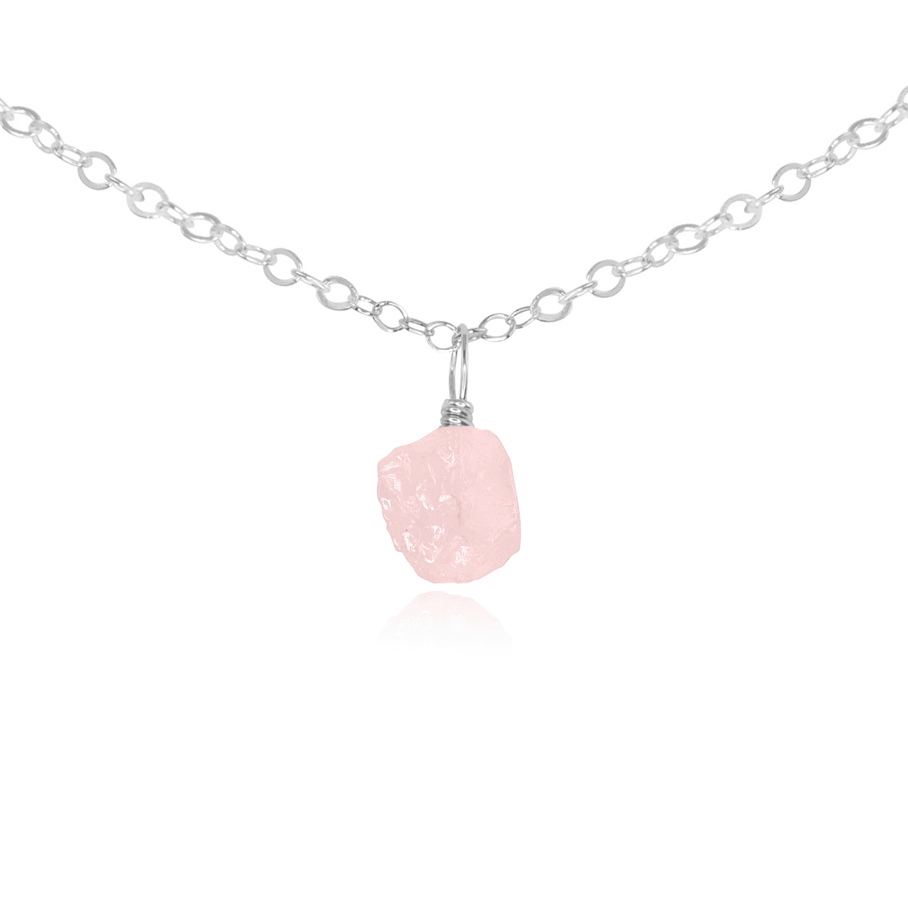 Natural Rose Quartz Pendant Necklace for Women - Tiny Rough Gemstone Choker for Healing, Love & Positive Energy | Perfect for Meditation, Yoga & Spiritual Gifts