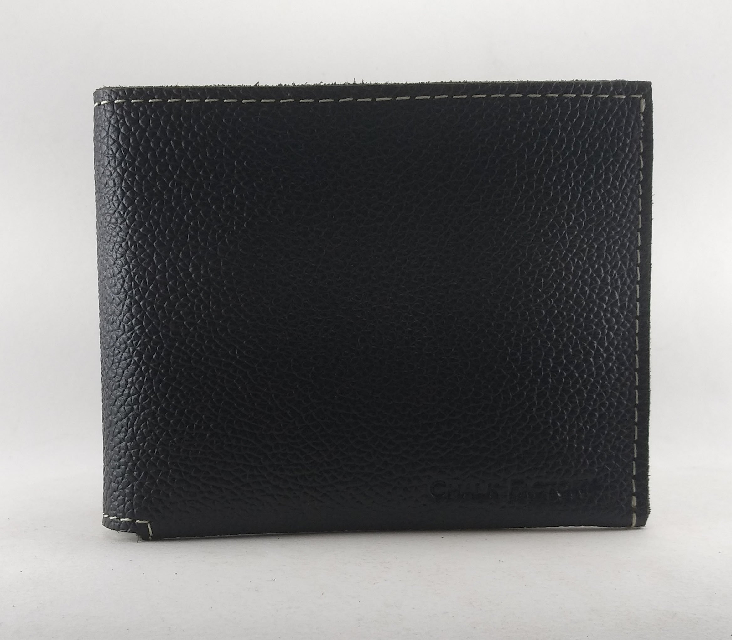 Genuine Leather Minimalist Two-Tone Wallet for Men - Slim RFID Blocking Bifold Wallet (Black) - Perfect for Everyday Use, Travel & Business