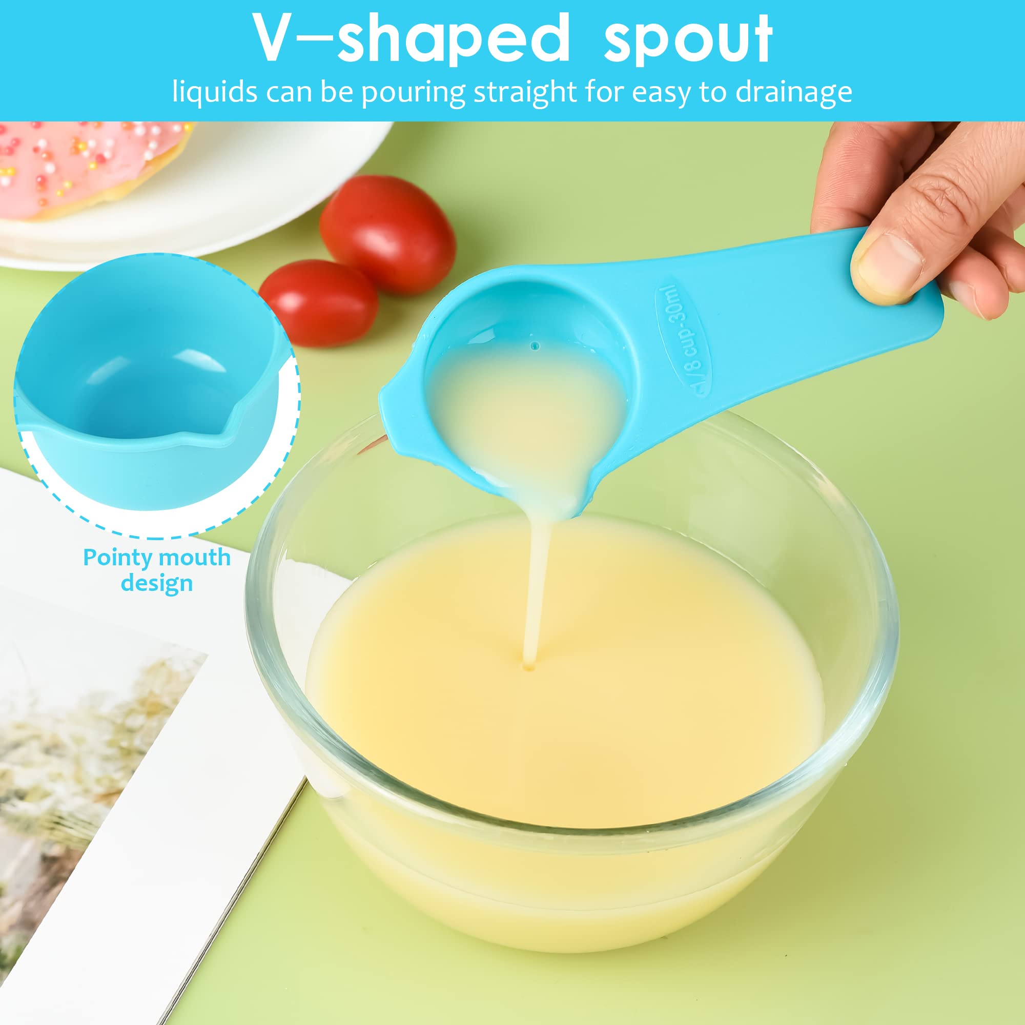 **15-Piece Plastic Measuring Cups and Spoons Set - Stackable, Dishwasher Safe with Leveler for Baking & Cooking | Dry & Liquid Measuring Cups for Kitchen, Home & Professional Use**