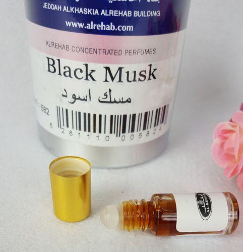 Al Rehab BLACK Musk Oil Perfume - 3ml Roll-On Wild Deer Musk Base Fragrance for Men & Women - Long Lasting, Intense Scent for Date Night, Parties & Special Occasions