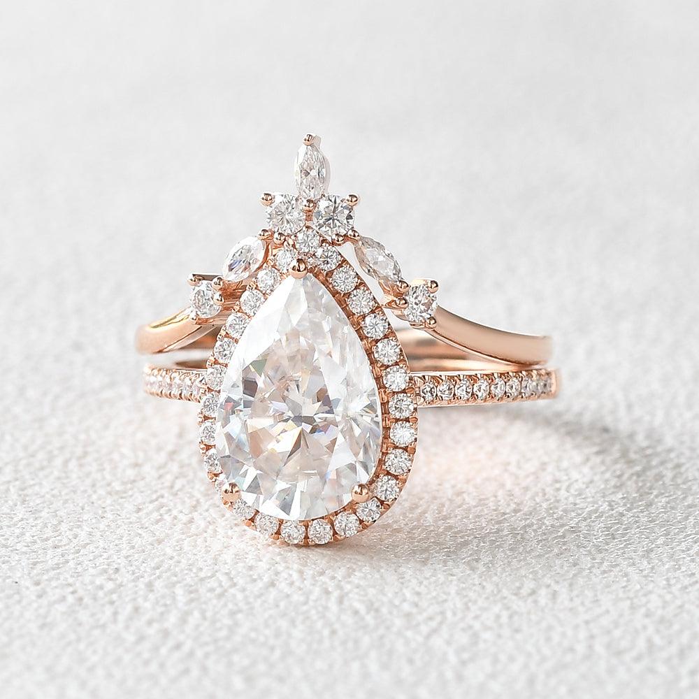3.5 Carat Moissanite Engagement Ring Set for Women - 2 Piece Wedding Band & Solitaire Ring Set, Durable 925 Sterling Silver, Ideal for Proposals, Anniversaries & Bridal Jewelry Gifts