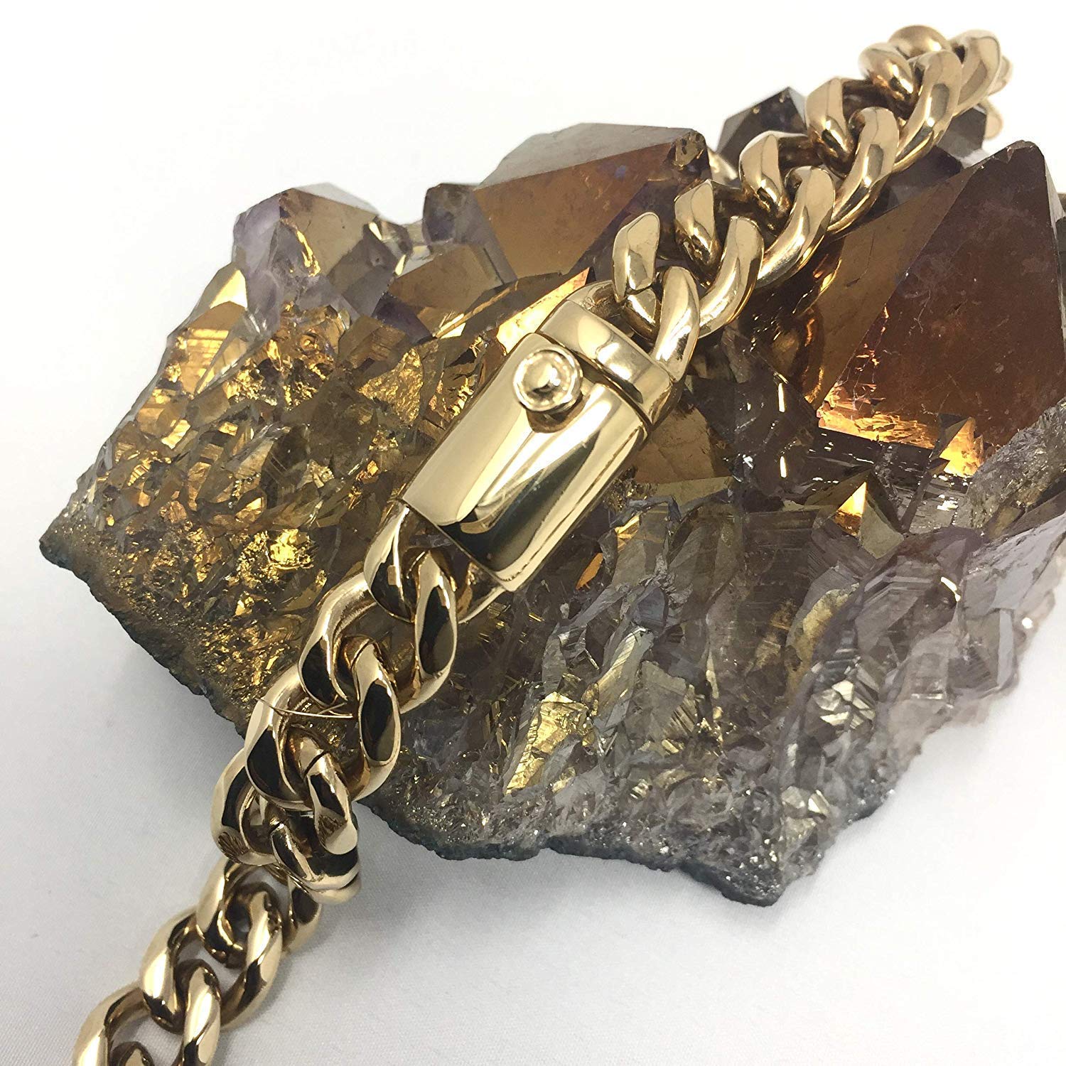 14K Gold Cuban Link Chain Necklace for Men & Women - 11MM Diamond Cut Heavy Solid Thick Clasp - Real 14K Gold Hip Hop Jewelry - Perfect for Gifts, Parties, and Everyday Wear