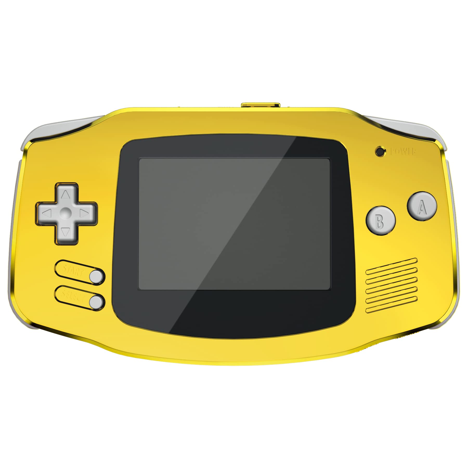 eXtremeRate Replacement Shell with Full Button Cover for Gameboy Advance GBA - Compatible with IPS & LCD Standard (Console & IPS Screen Not Included) - Shiny Chrome Gold - Perfect for Gaming Enthusiasts & Retro Console Collectors