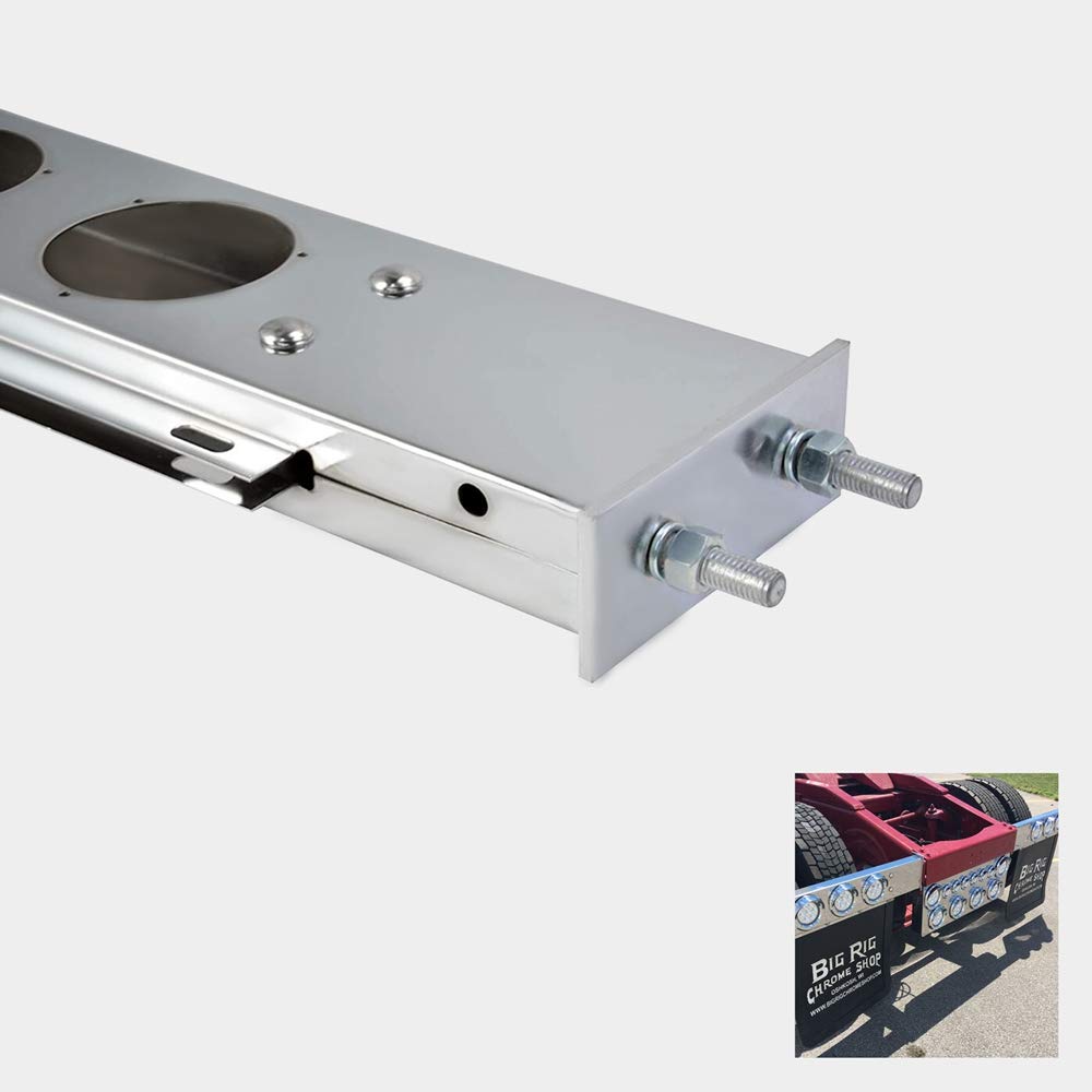 Stainless Steel Mud Flap Hangers with Light Cutout & Spring Loaded Design - 2.5